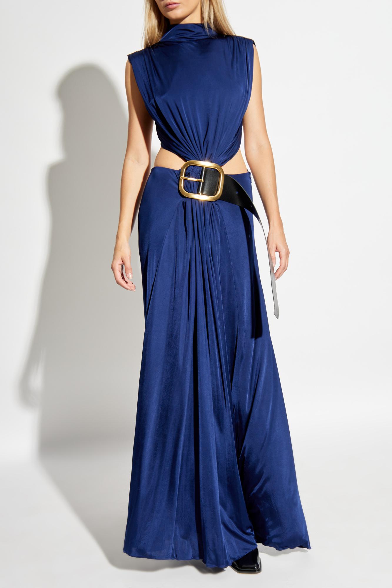 Loewe Long Dress With Back Slit in Blue | Lyst