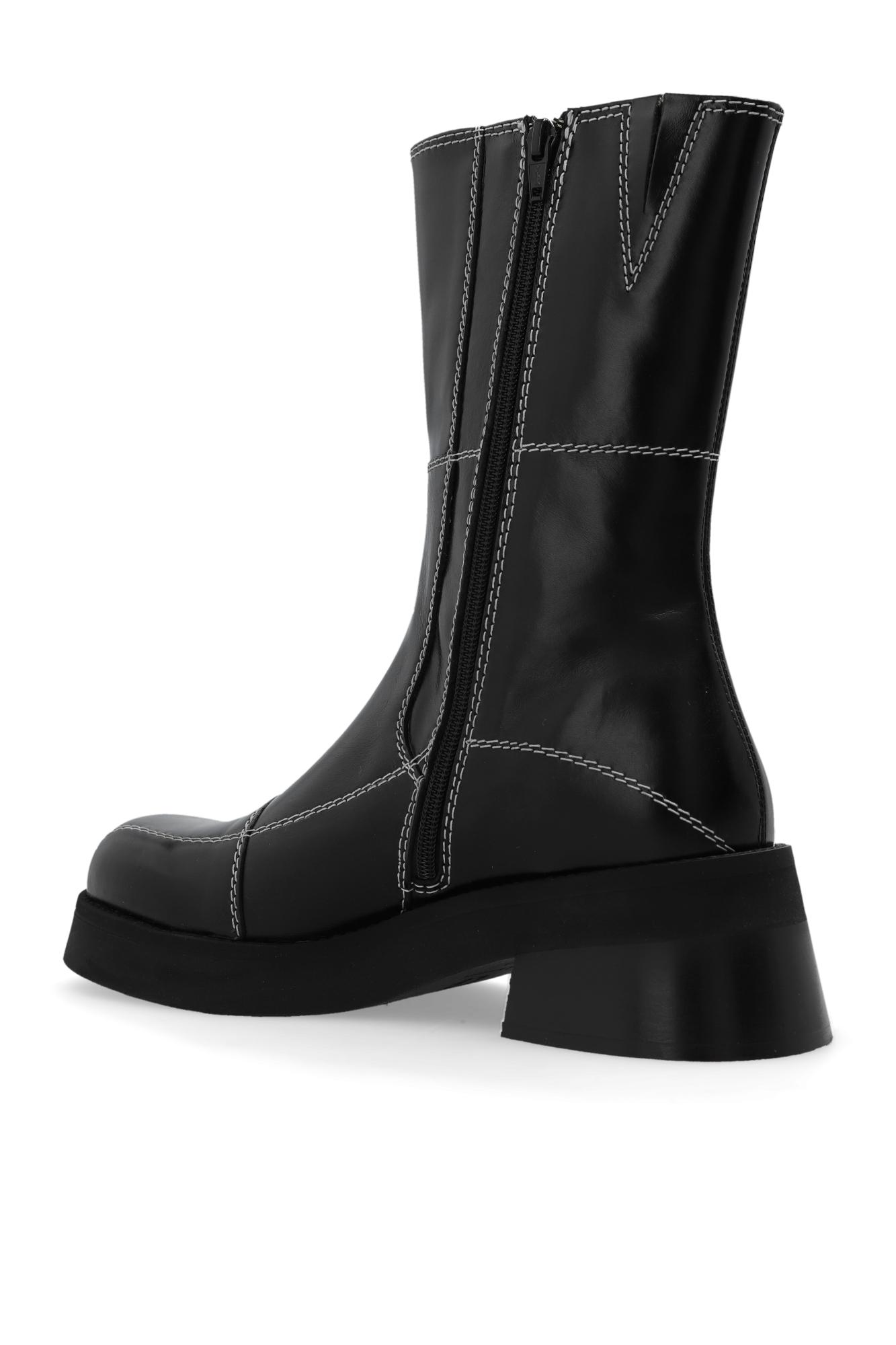 mii♡　LOWYA ハイチェスト Miista 'heya' Ankle Boots in Black | Lyst