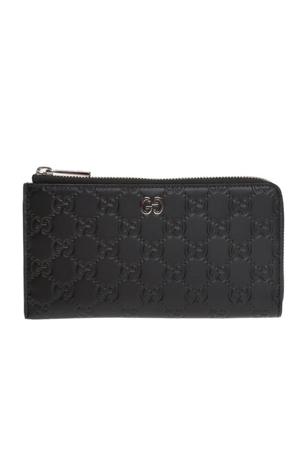 Gucci Leather Embossed Wallet in Black for Men - Lyst