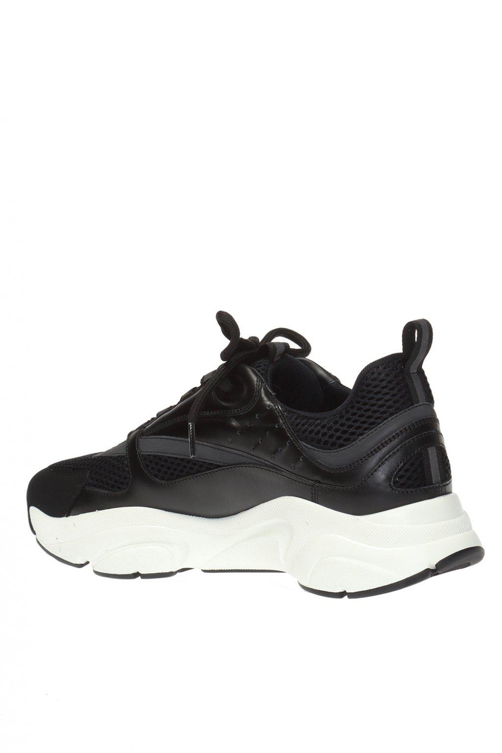 Dior Leather Branded Sneakers in Black for Men Lyst