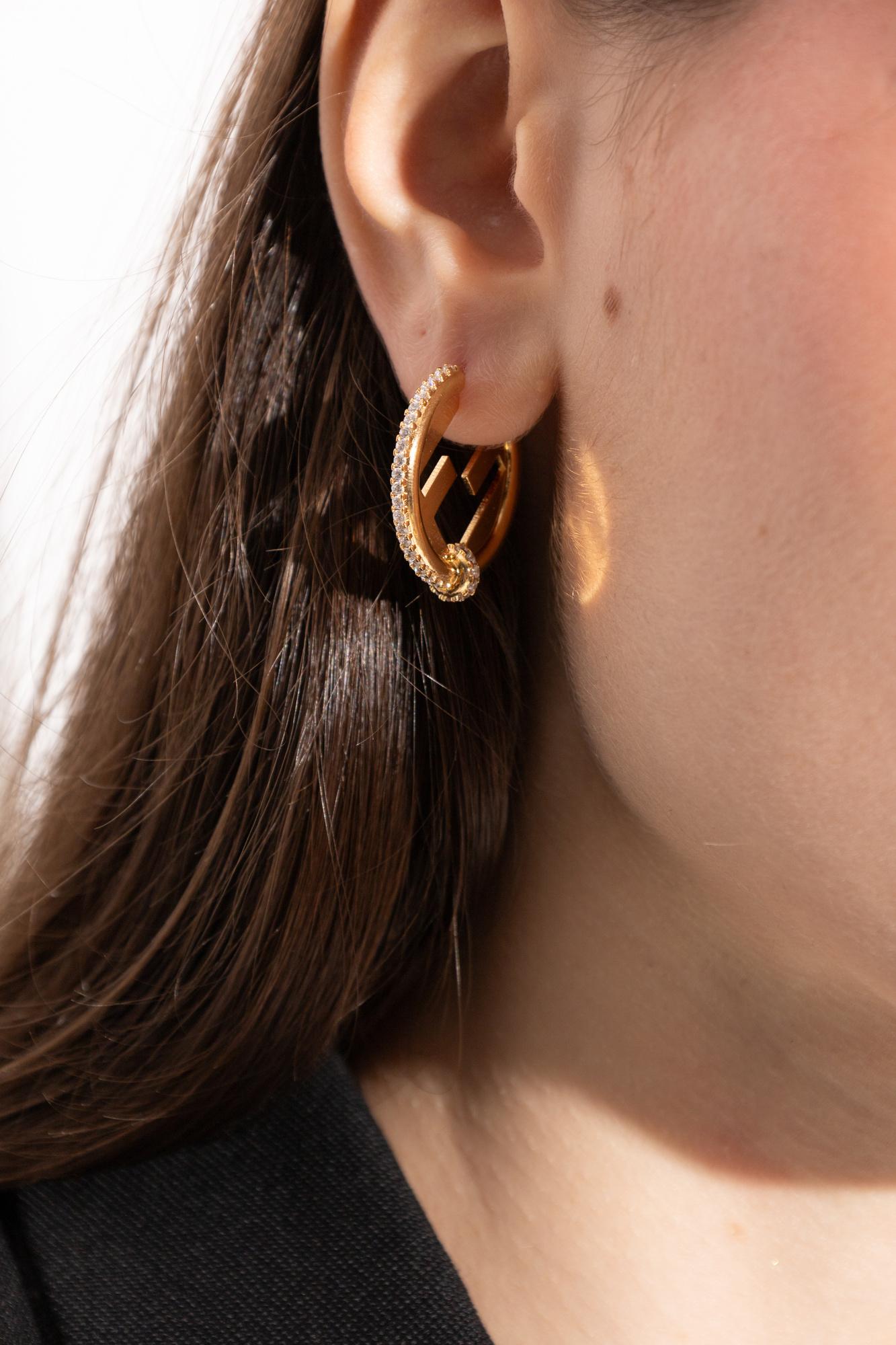 FENDI ロゴ ゴールドピアス Fendi Earrings and ear cuffs for Women | Online Sale up to