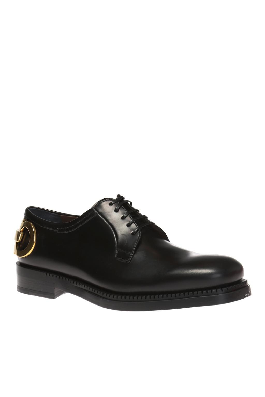 Salvatore Ferragamo Men’s Patent Calf Leather and Black Suede Derby Shoe Salvatore Ferragamo | Shoes | Salvatore Ferragamo Mens  main image 2