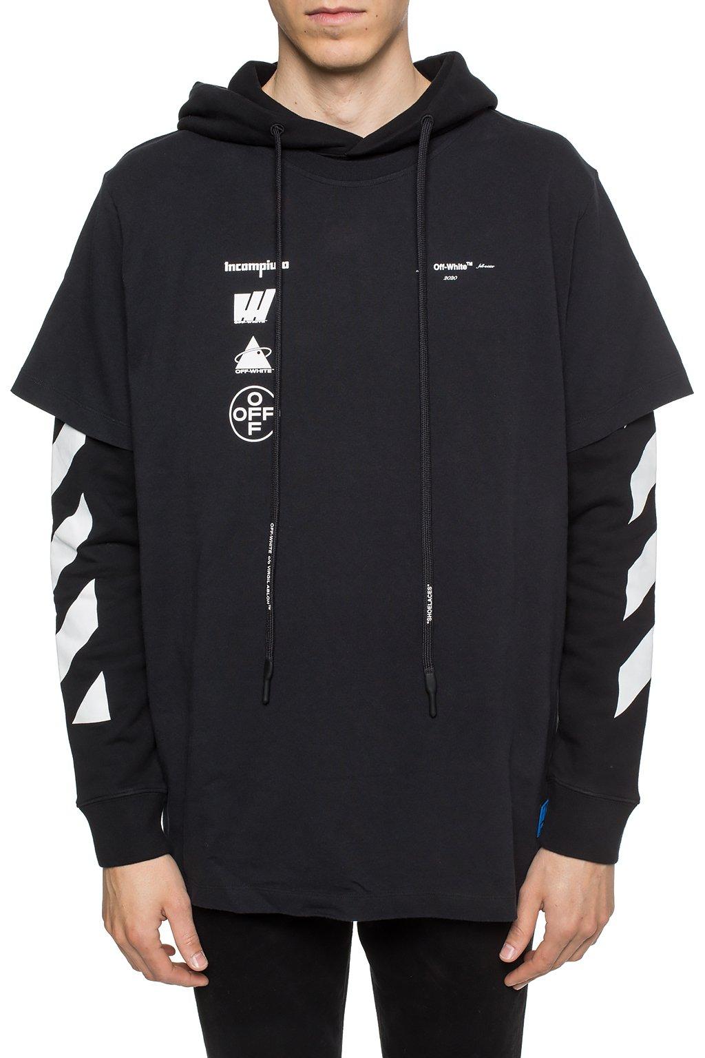 Off white double sleeve hoodie sale
