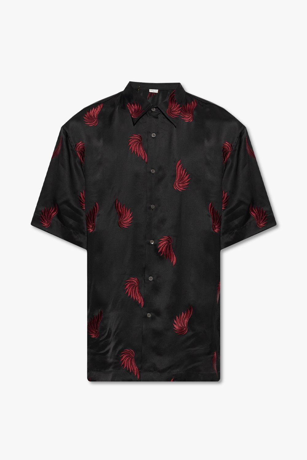 Dries Van Noten Shirt With Short Sleeves in Black | Lyst