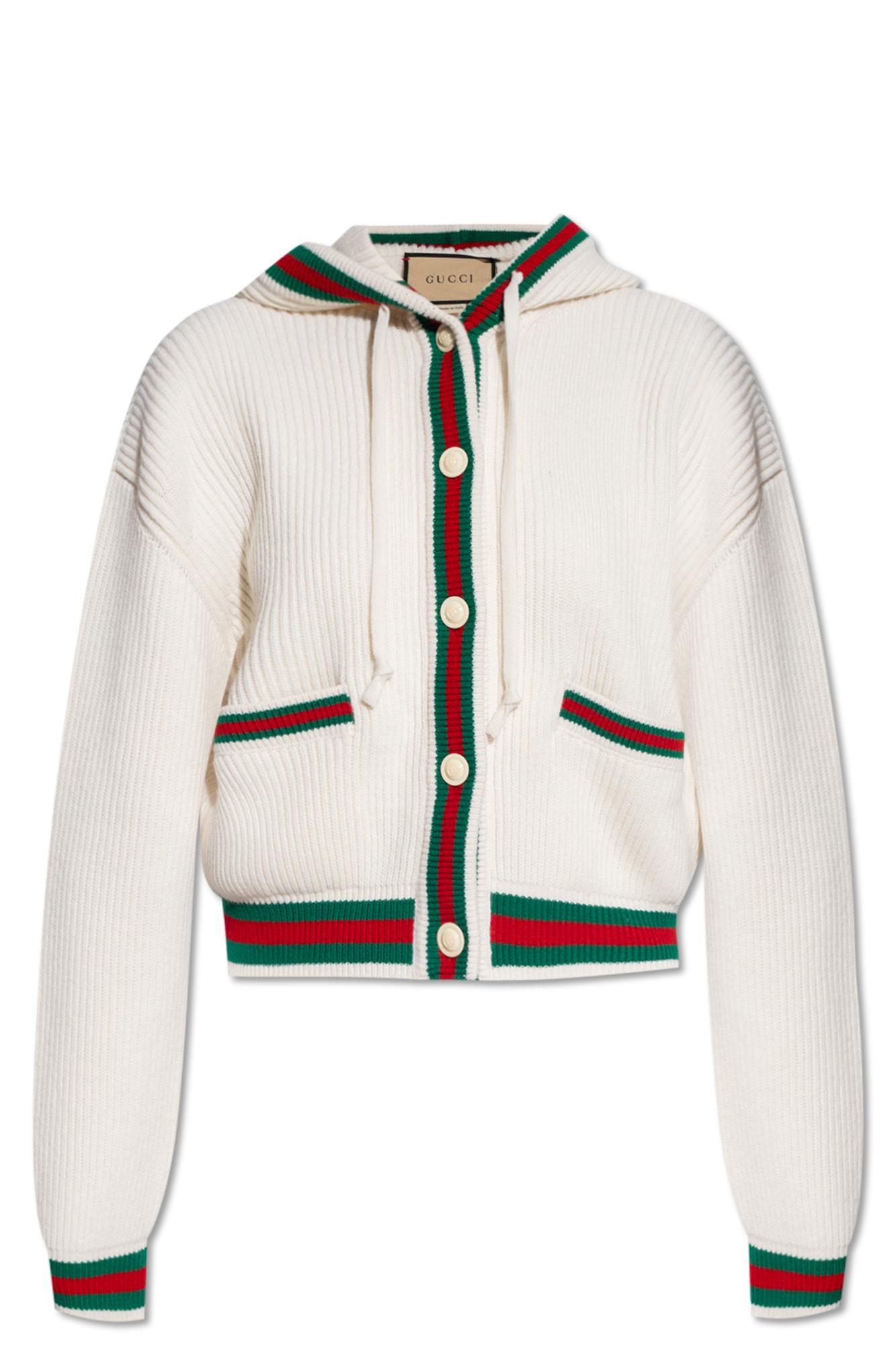 Gucci Wool Cardigan With Hood in White Lyst