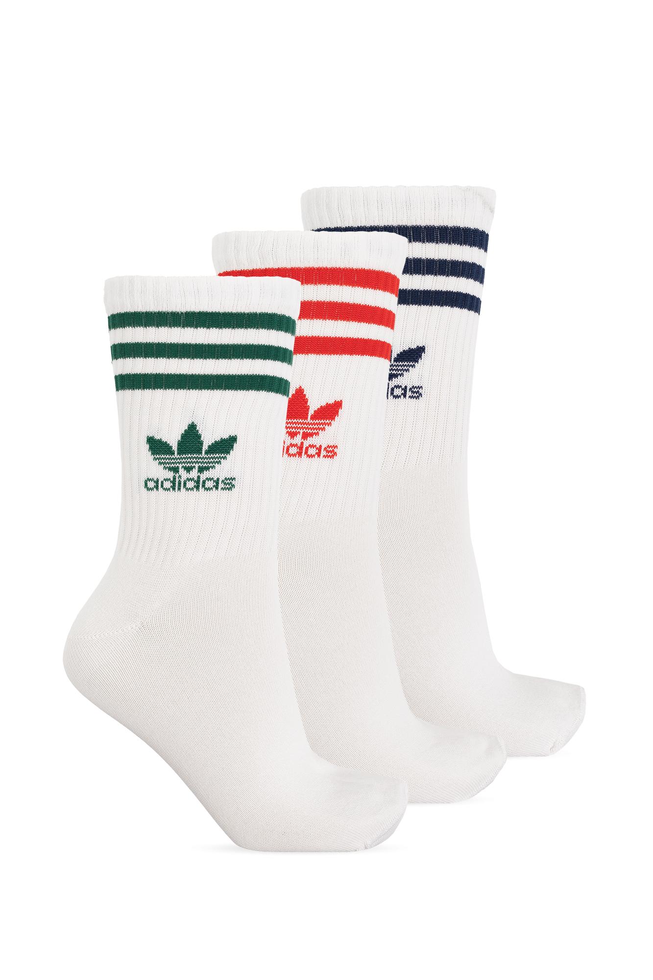 adidas Originals Branded Socks 3-pack in White | Lyst