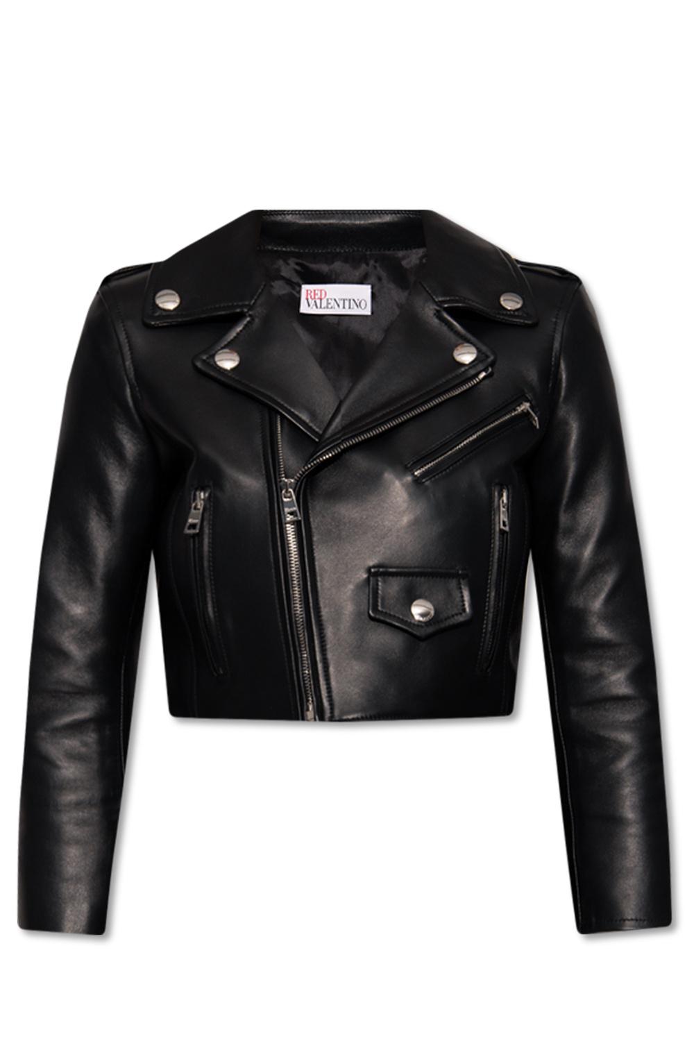 RED Valentino Leather Jacket in Black - Lyst