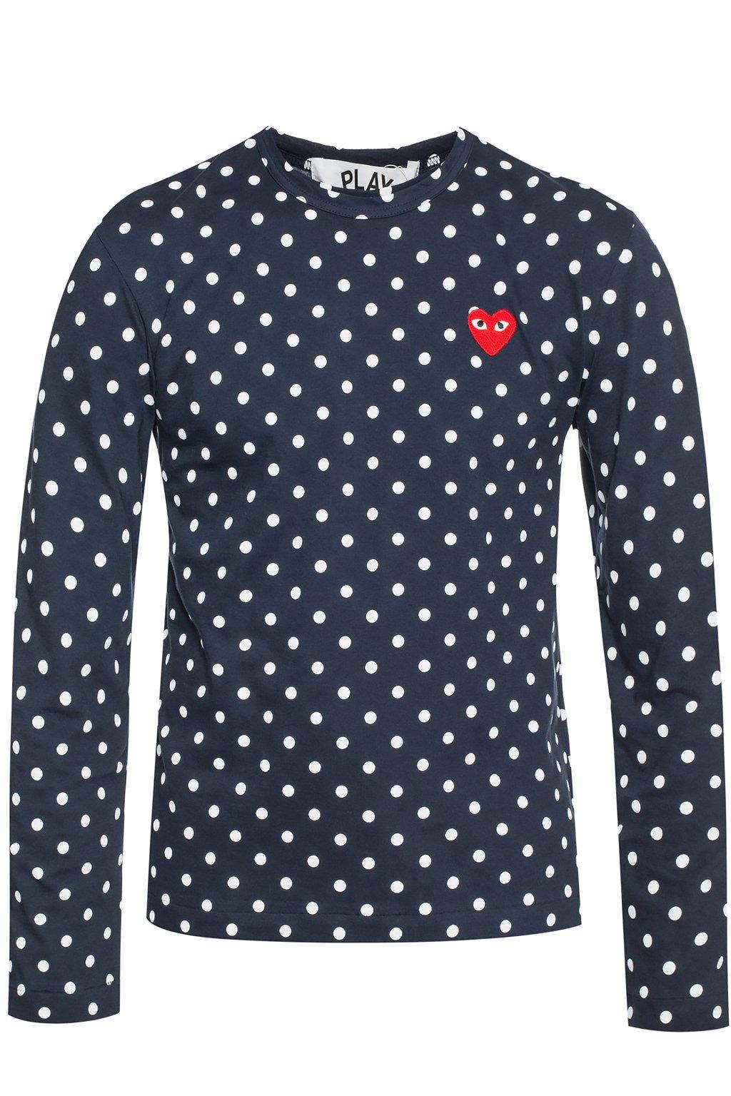 comme des garcons play long sleeve polka dot tee
