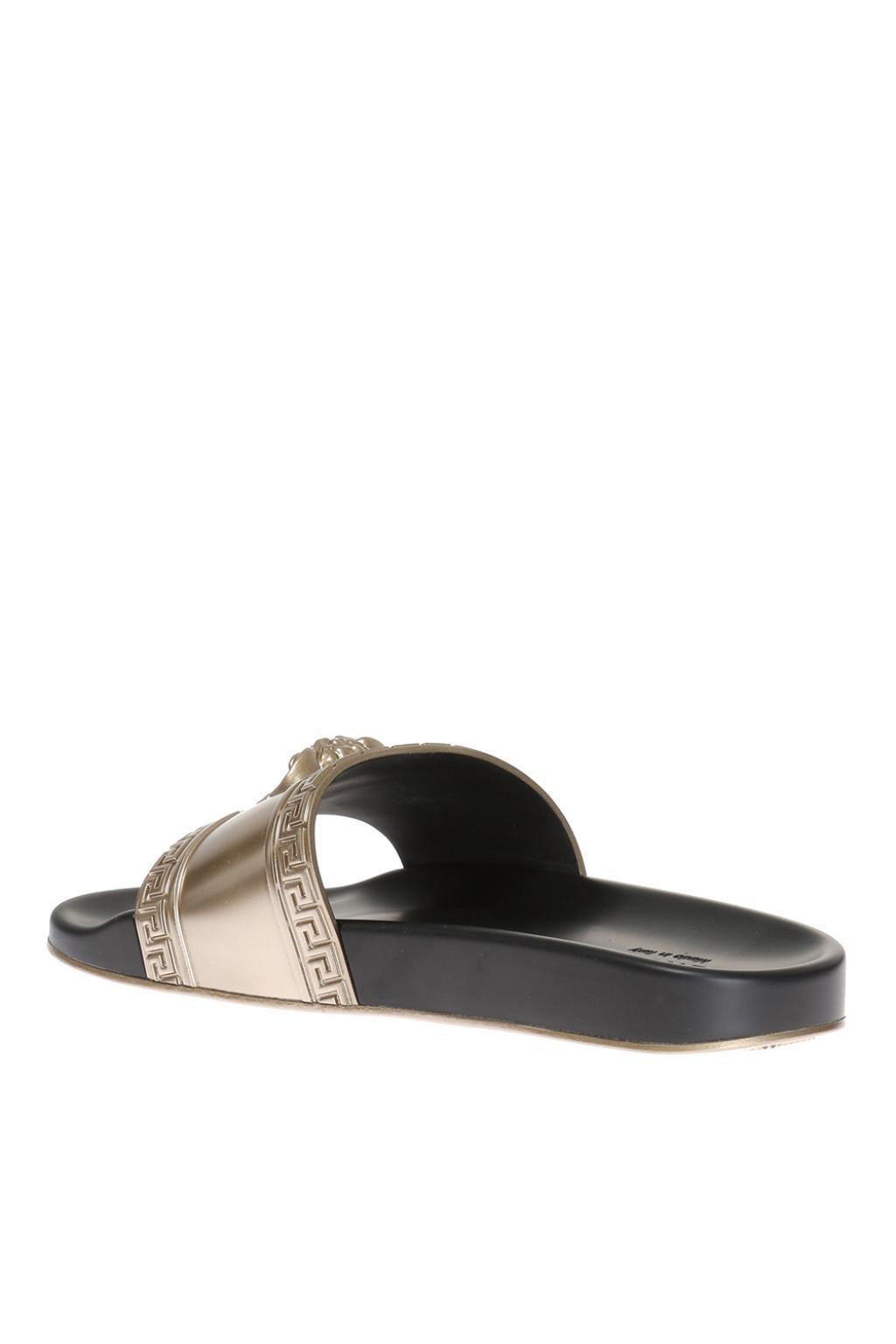 versace glitter slides