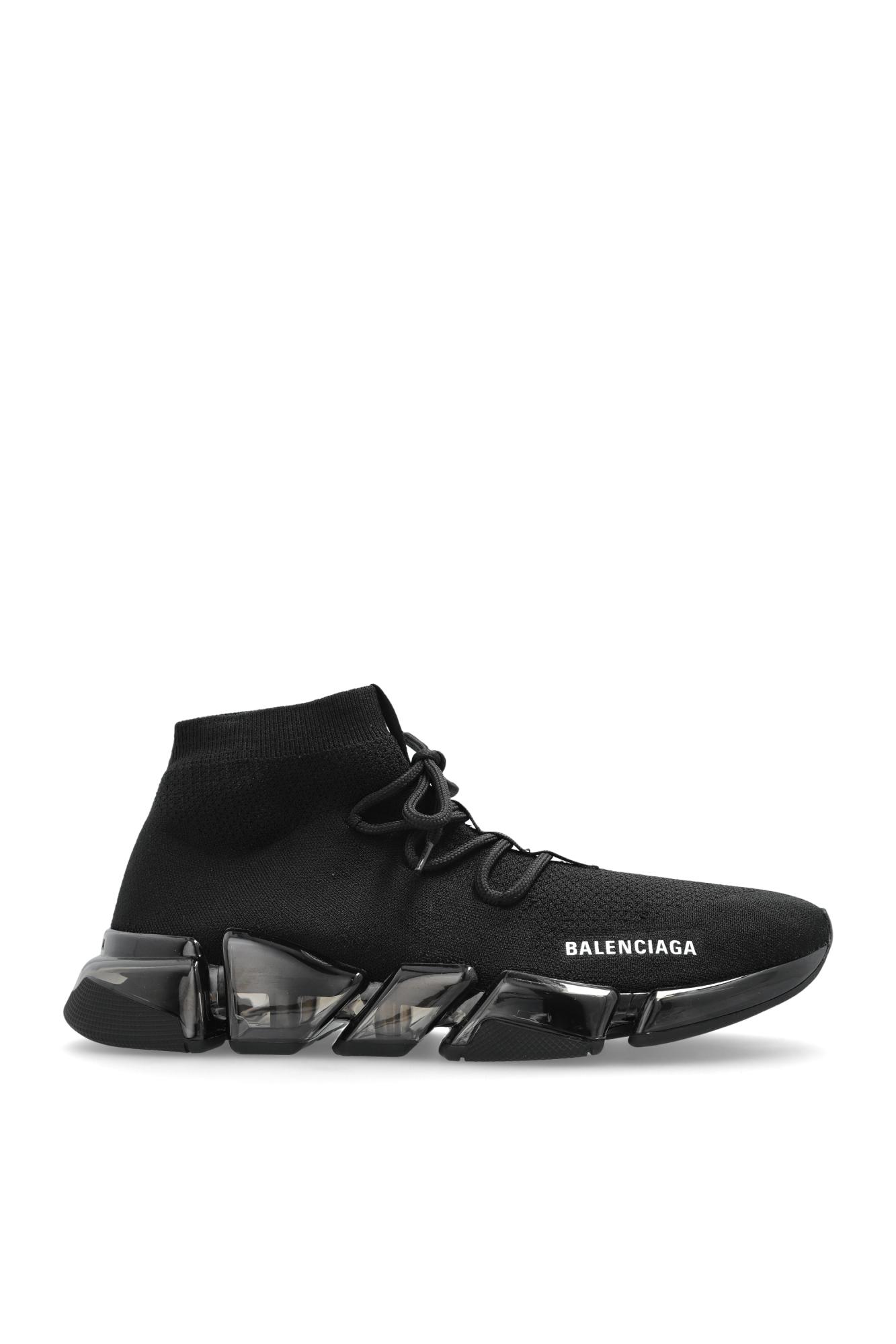関税込【BALENCIAGA】スピード 2.0 スニーカー Black Men's Speed 2.0 Lace-up Recycled Knit Sneaker in Black