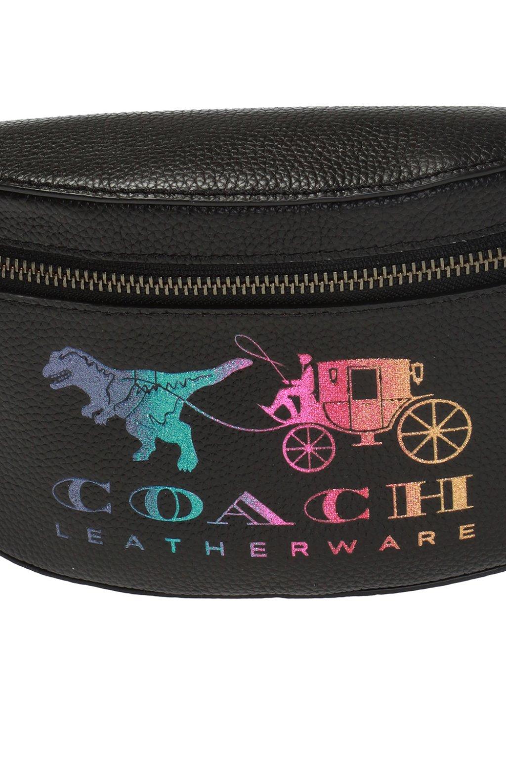 Coach rexy&carriage #72688 Black Leather Belt Bag with Rainbow Coach Print COACH Rexy And Carriage Belt Bag Black Multi | Lyst main image 4