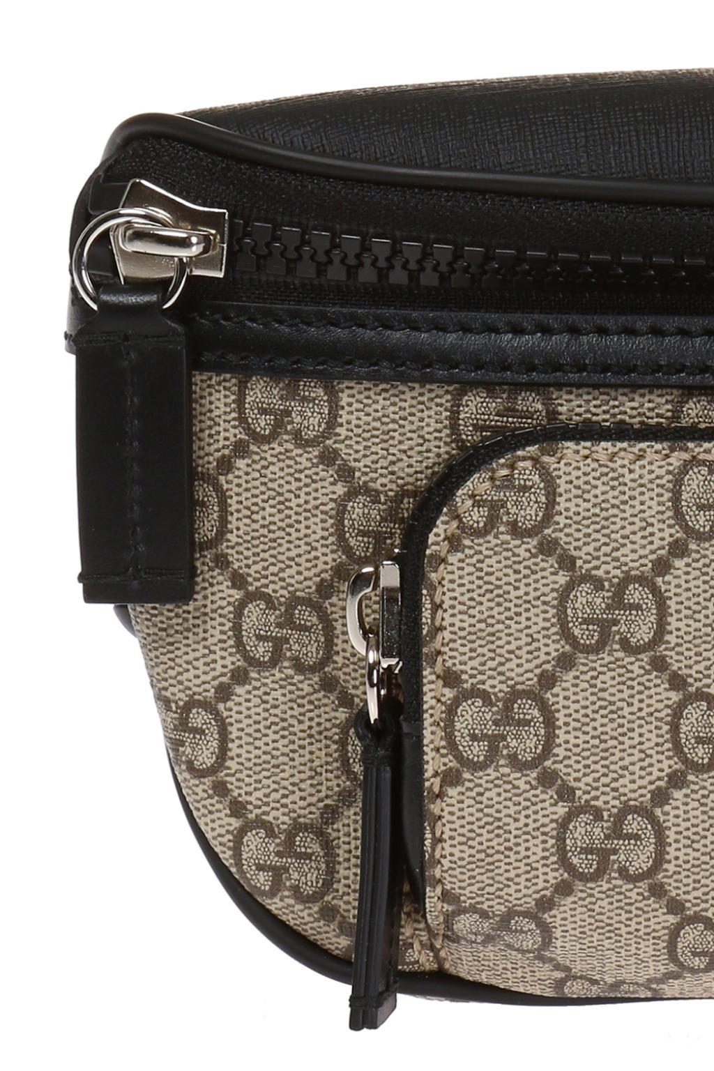Gucci Leather &#39;GG Supreme&#39; Fabric Belt Bag in Brown for Men - Lyst