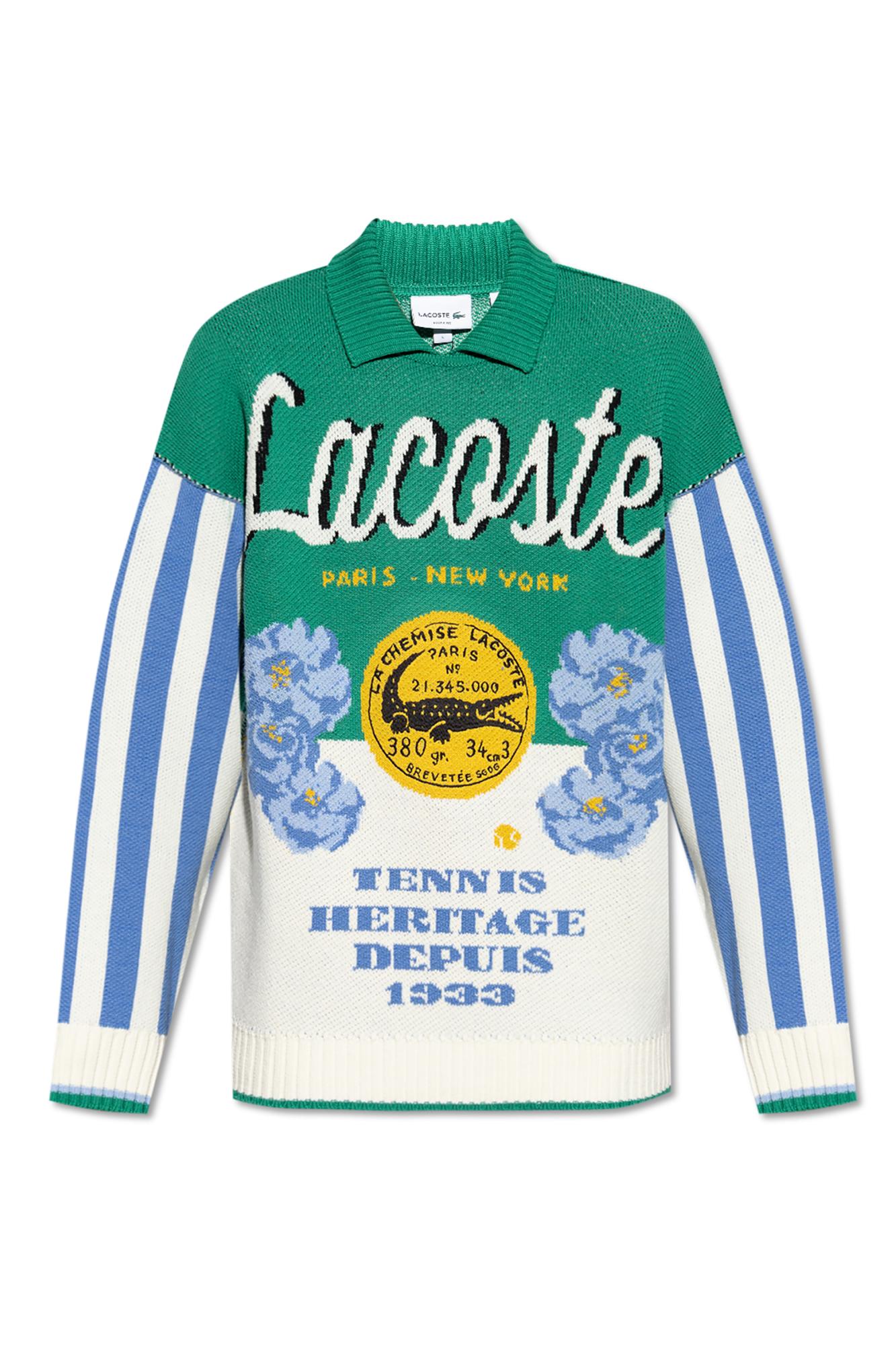 Wool Lacoste Jumper Sale Uk LACOSTE RUNWAY Detailed Wool-Blend