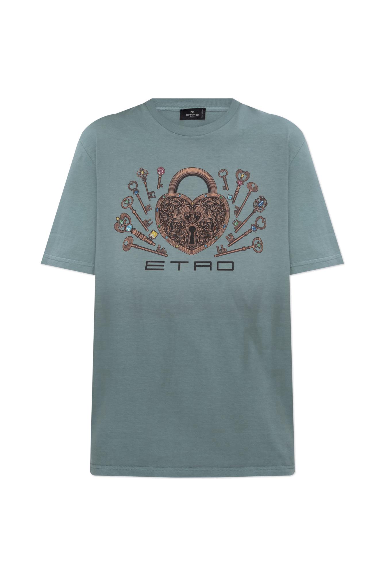 Tシャツ・カットソー ETRO Men T-shirt Blue 1Y6999481 250 ETRO logo-print T-shirt | Blue | FARFETCH TR