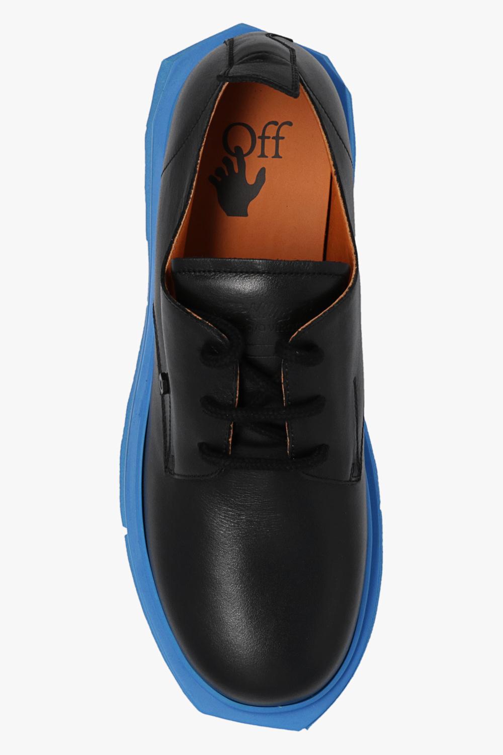 Off-White Leather Sponge Derby Mens 10.5 Black Blue Shoes Sneakers OFF-WHITE Leather Sponge Derby Black Light Blue Men main image 4
