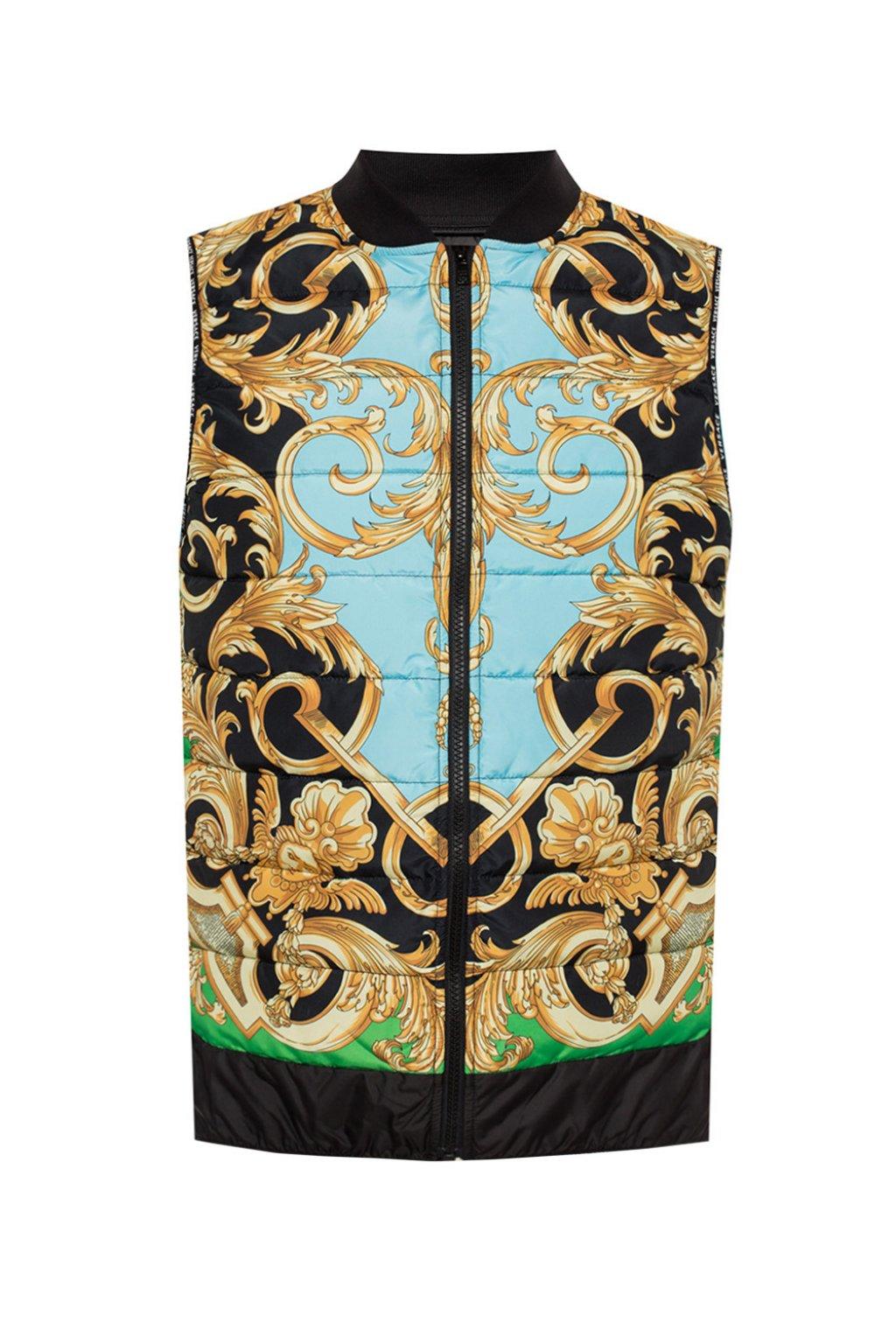Versace Synthetic Baroque Motif Quilted Vest for Men - Lyst