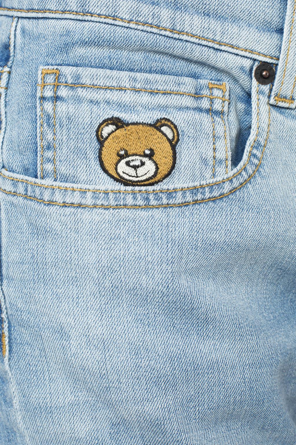 Moschino Denim Embroidered Teddy Bear Jeans in Blue for Men | Lyst