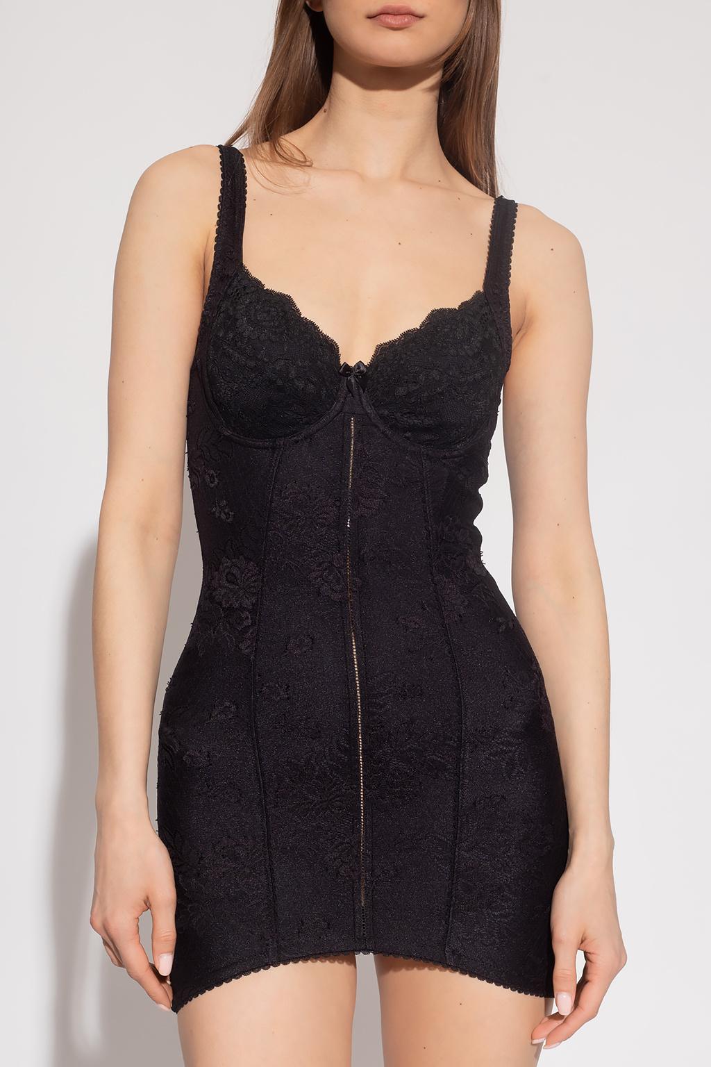 Balenciaga Lace Slip Dress in Black | Lyst