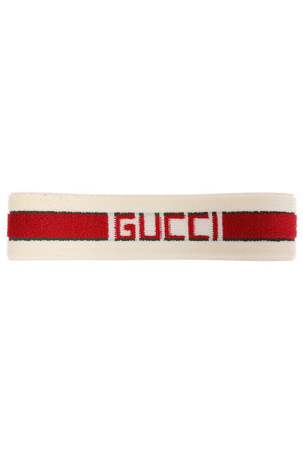 Gucci Elastic Stripe Headband in White | Lyst