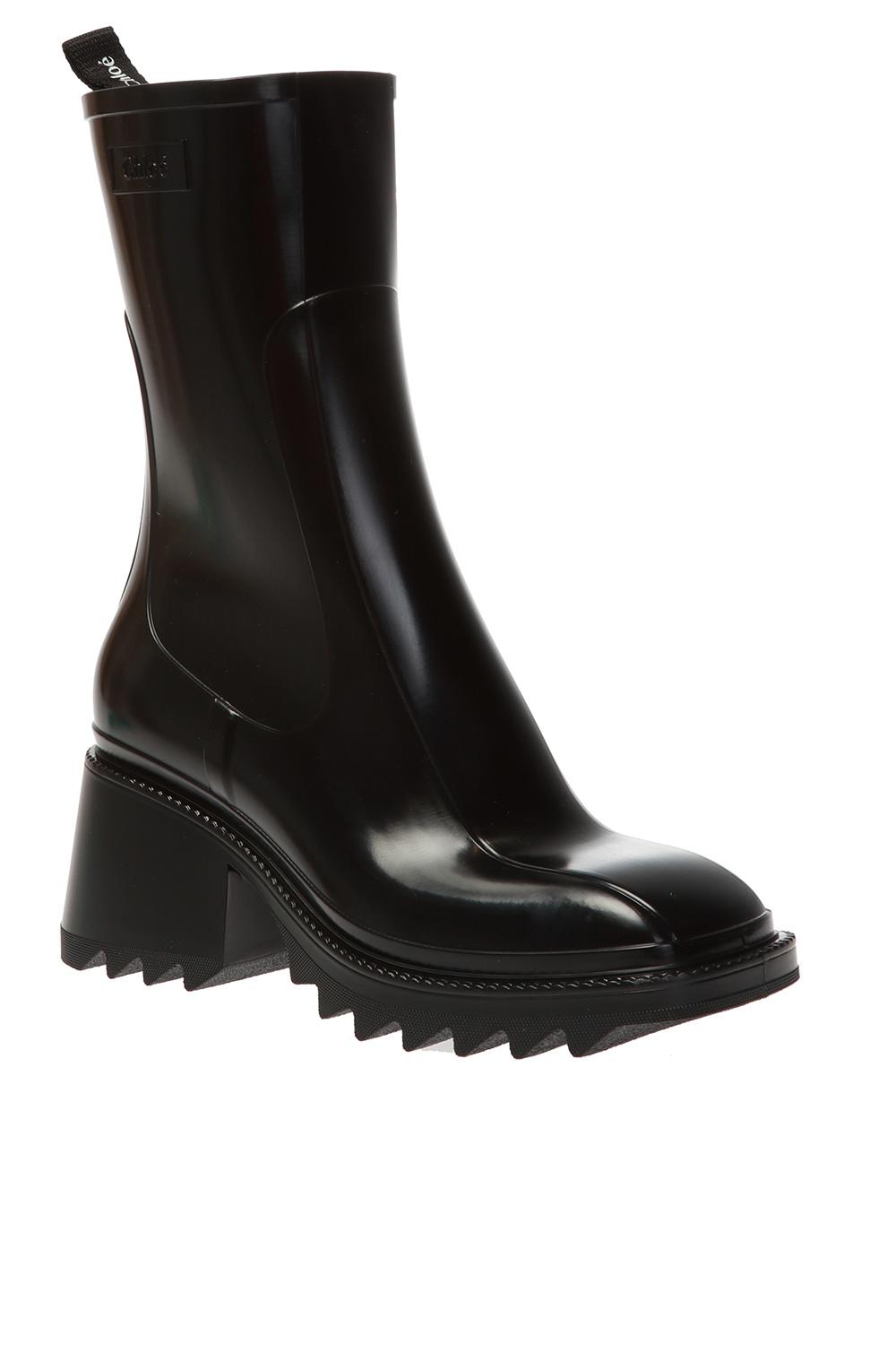 Chloé Betty Rubber Rain Boot in Black | Lyst
