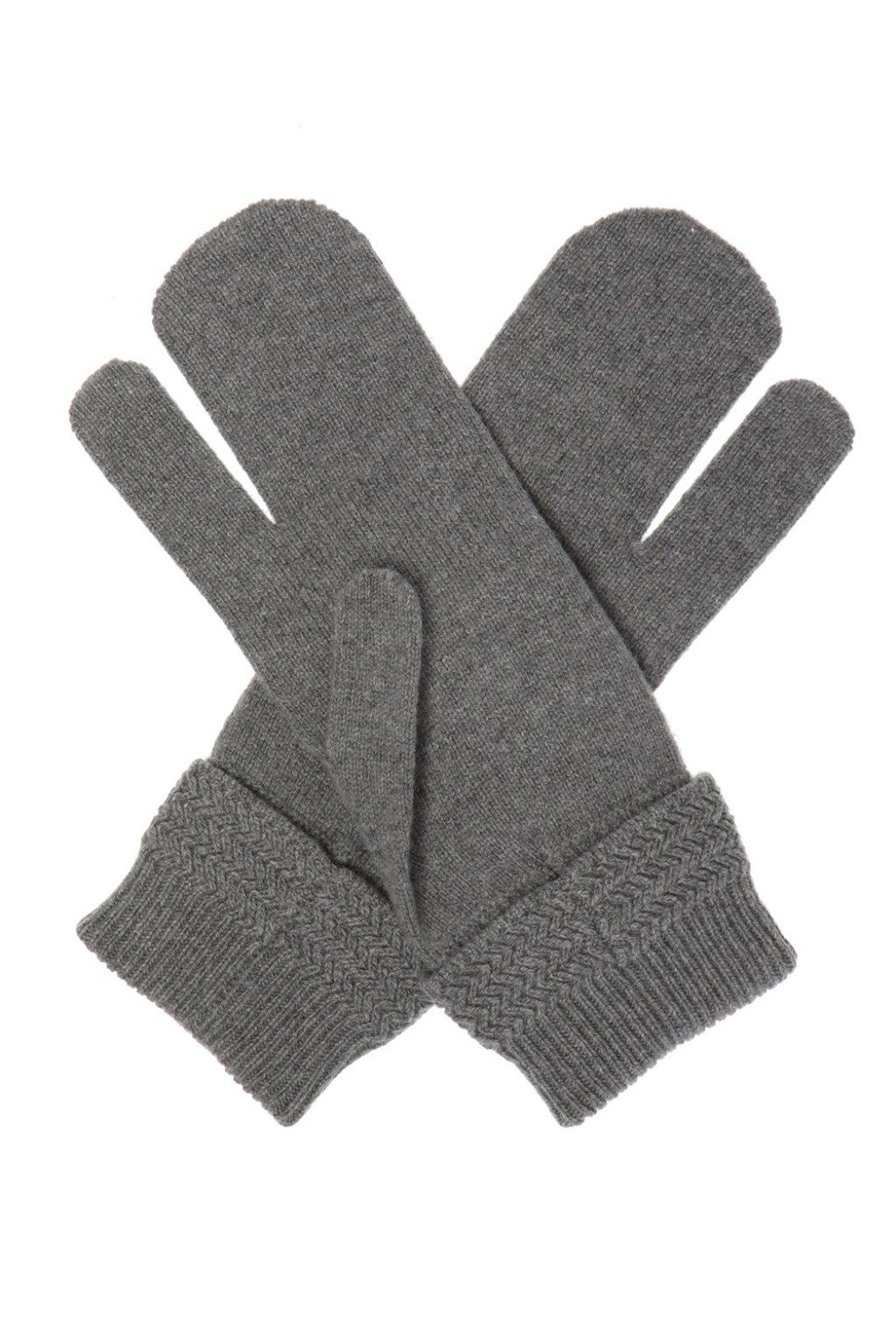 Maison Margiela Wool Embroidered Gloves in White for Men - Lyst