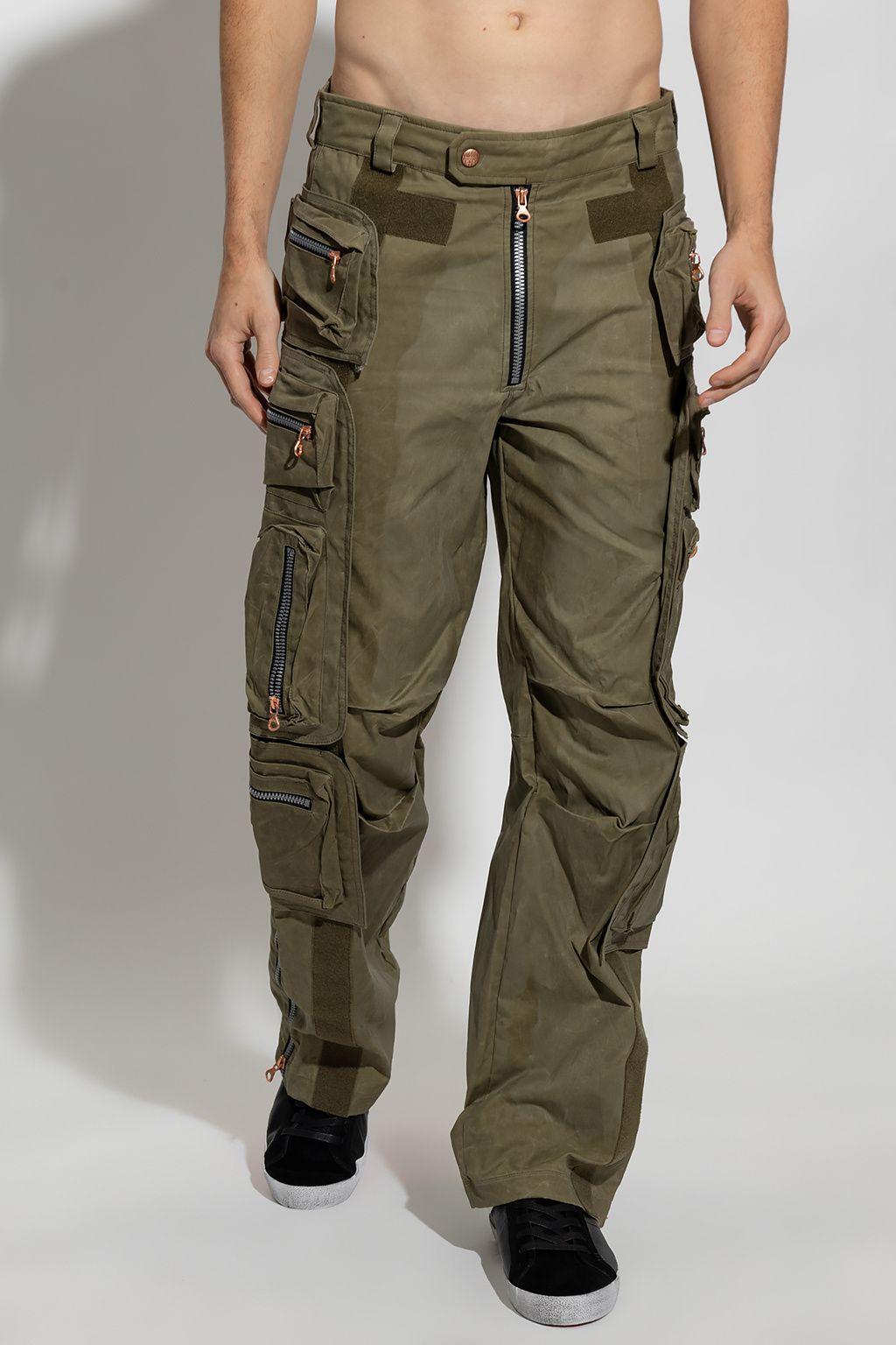 DIESEL 'p-kon' Trousers With Detachable Pockets in Green for Men | Lyst