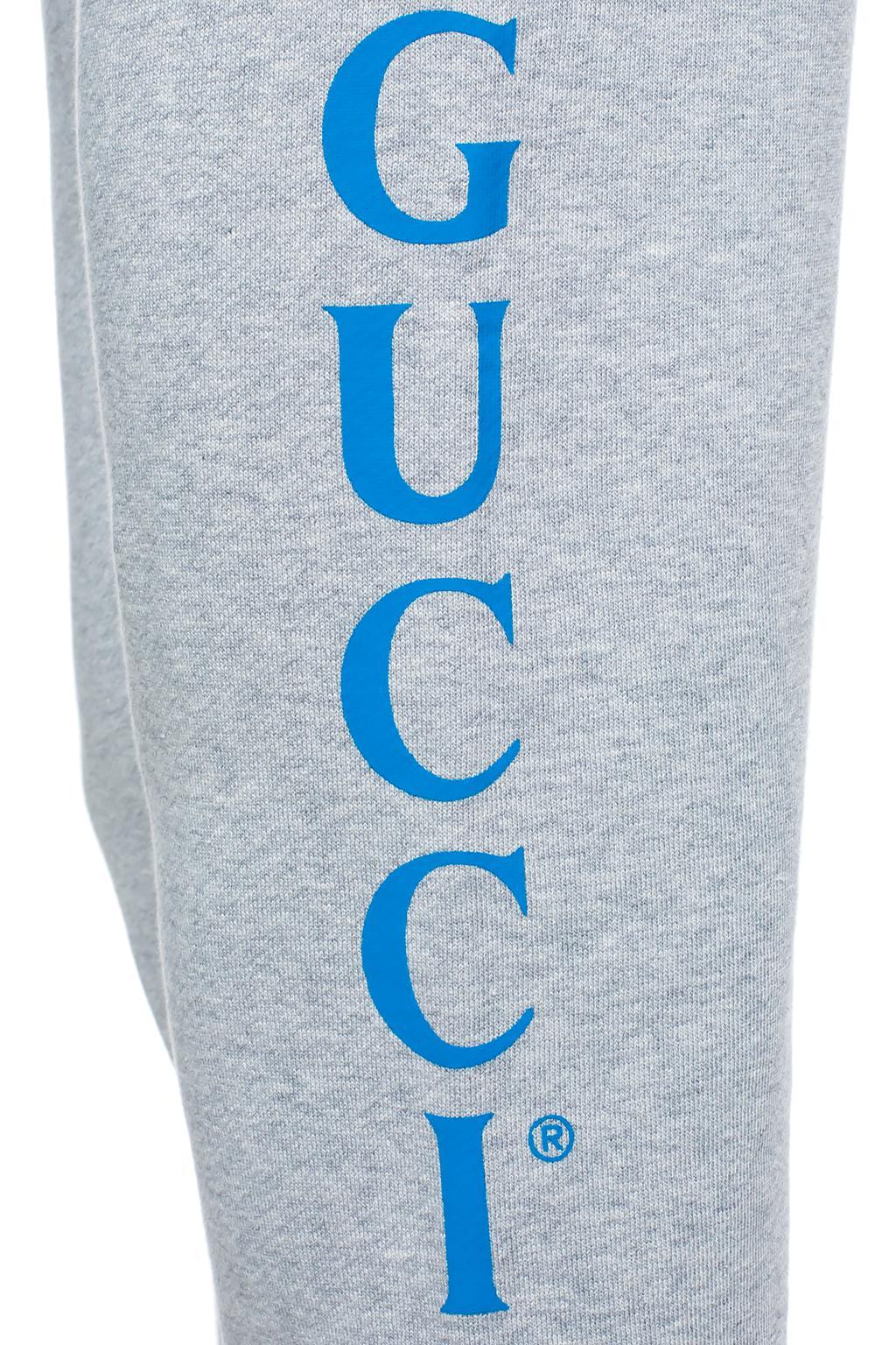Gucci Cotton Logo Sweatpants in Grey (Gray) for Men - Lyst