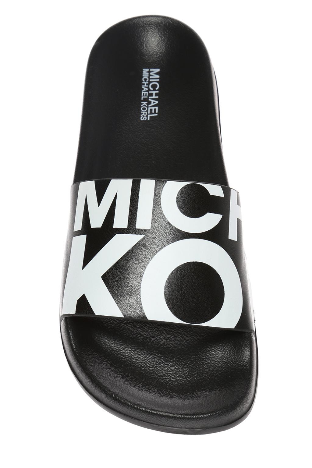 Michael Kors Synthetic Gilmore Graphic Logo Slide Sandal | Lyst
