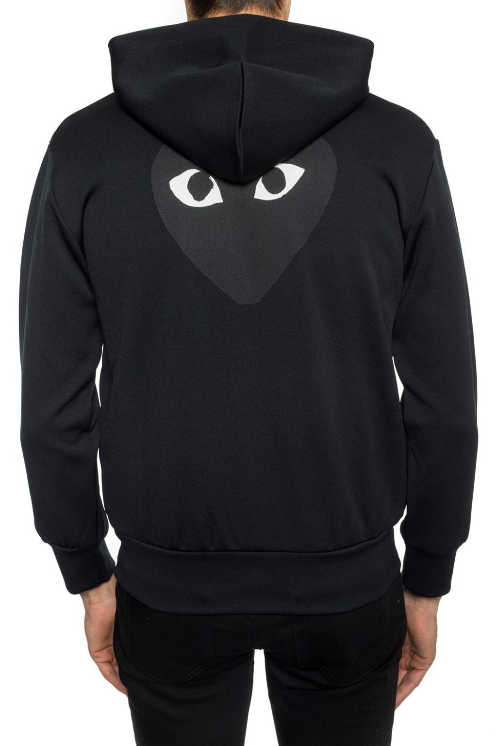 COMME DES GARÇONS PLAY Synthetic Hoodie With A Heart Motif in Black ...