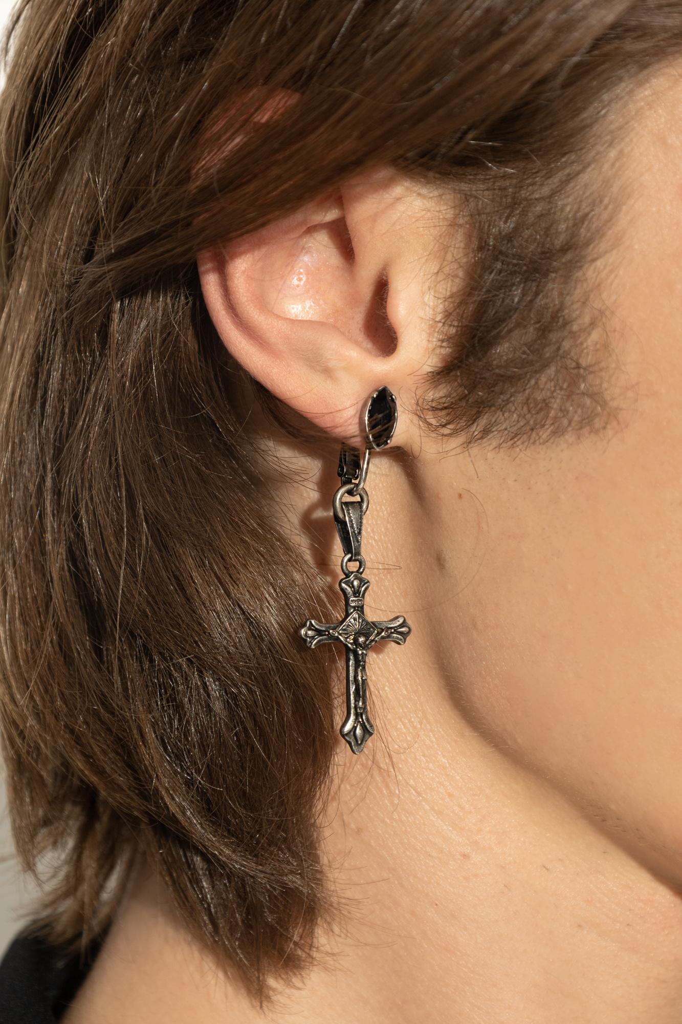 ピアス D SQUARED2 EARRING WITH CHAIN RINGS (ERW0134_37200001F215) Shop Yellow Gold Diamond Sparkler Double Earring | Carbon & Hyde