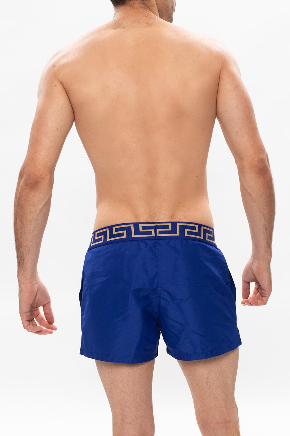 Versace Swim Shorts With Logo in Navy 