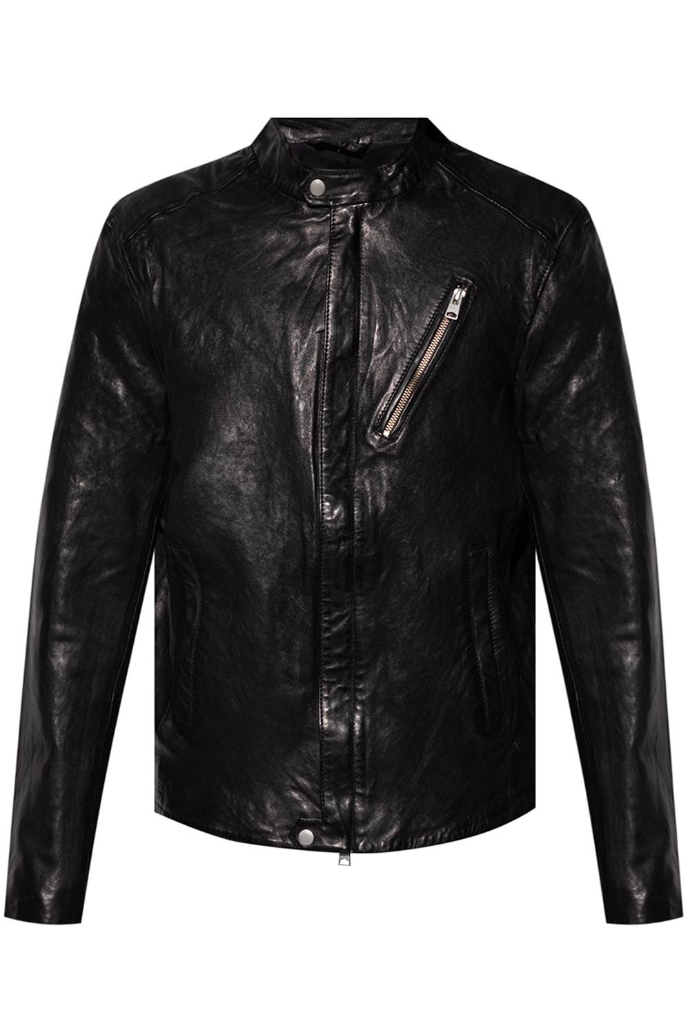 AllSaints 'floyd' Leather Jacket in Black for Men | Lyst