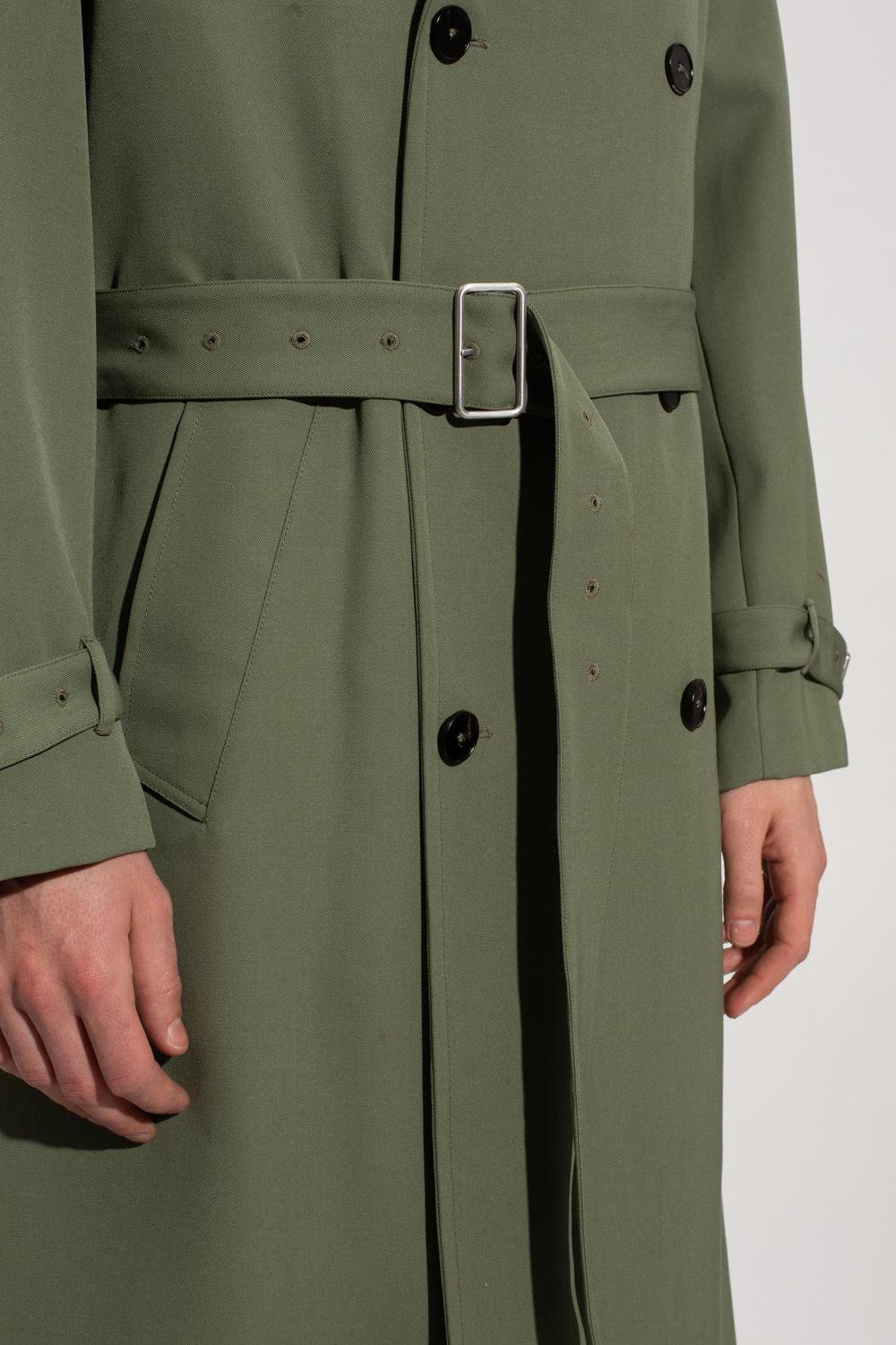 Jil Sander Wool Trench Coat in Green for Men | Lyst