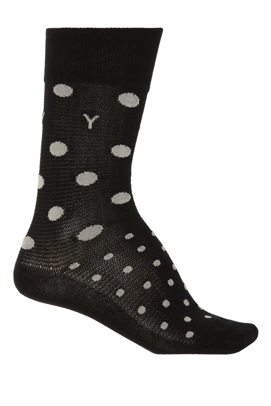 Yohji Yamamoto Cotton Polka Dot Socks in Black for Men - Lyst