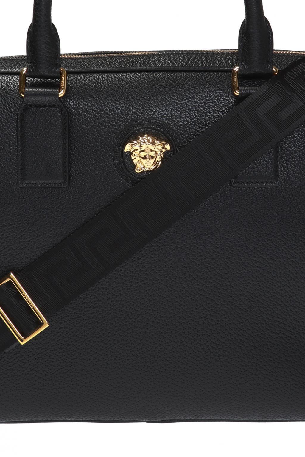 Versace Leather Medusa Head Laptop Bag in Black for Men Lyst