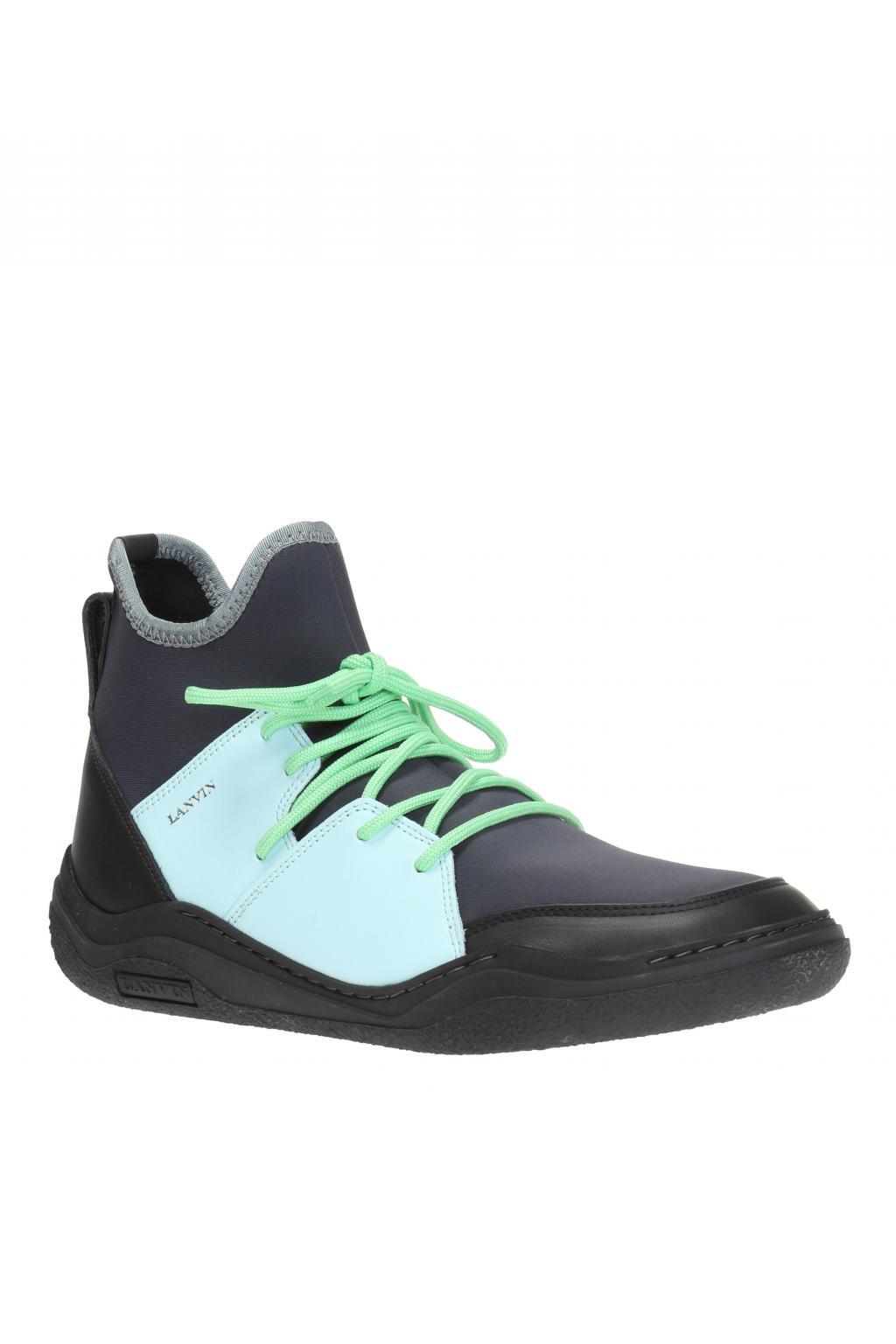 lanvin navy suede sneakers