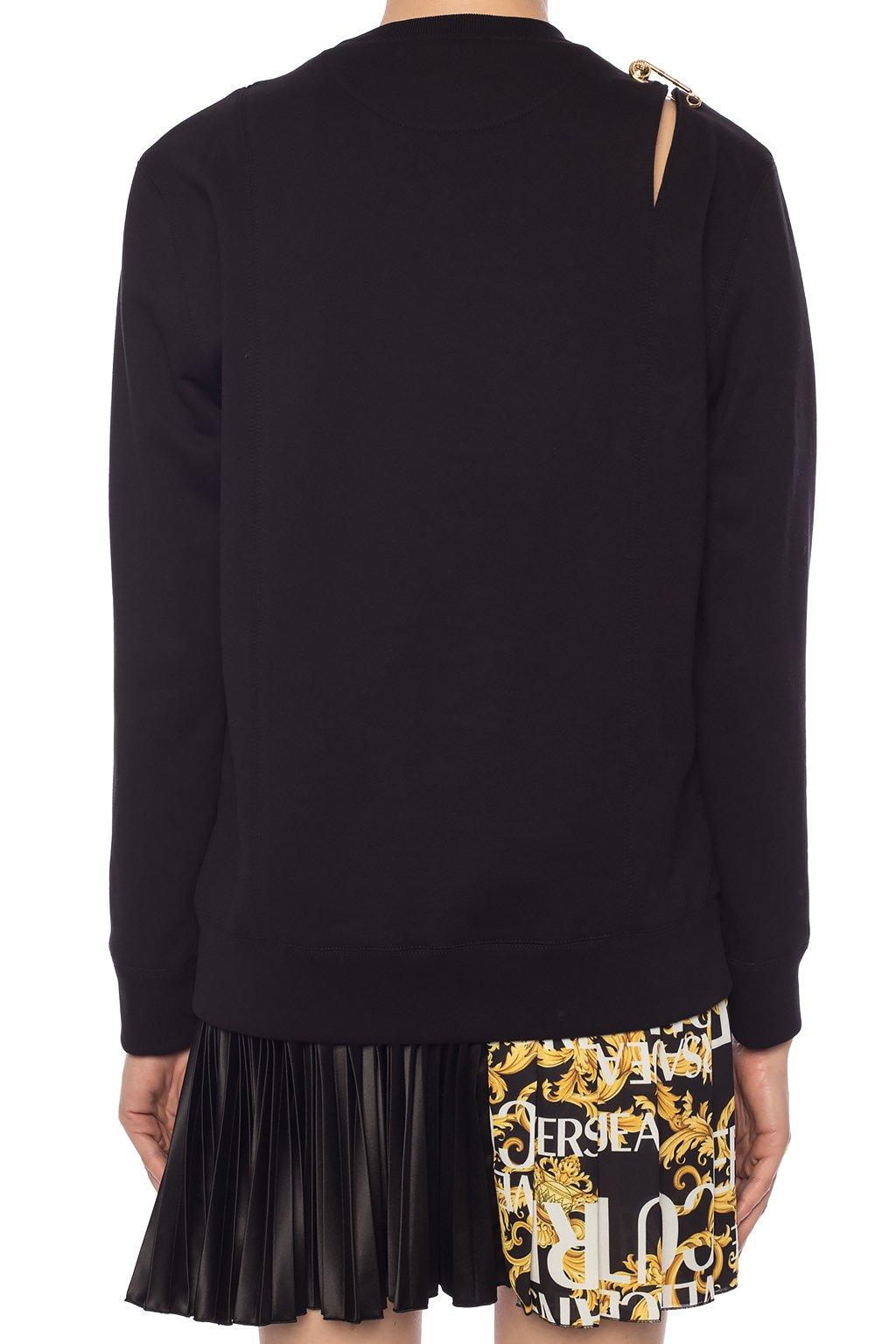 Versace Cotton Safety-pin Sweatshirt in Black - Lyst