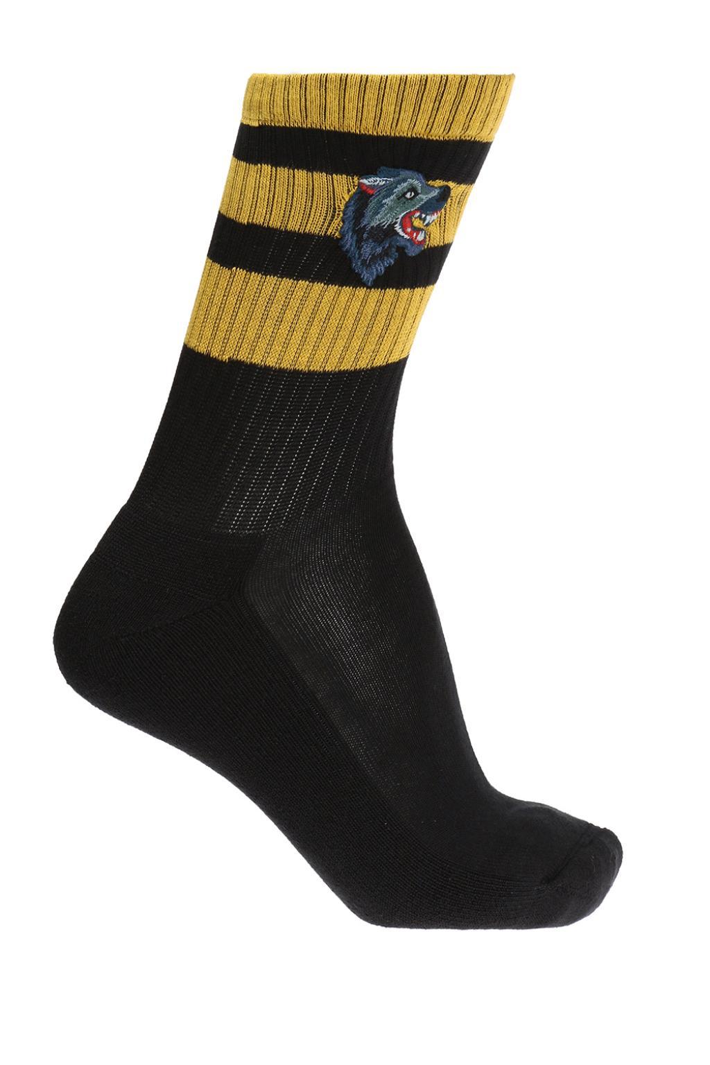 gucci tiger socks black