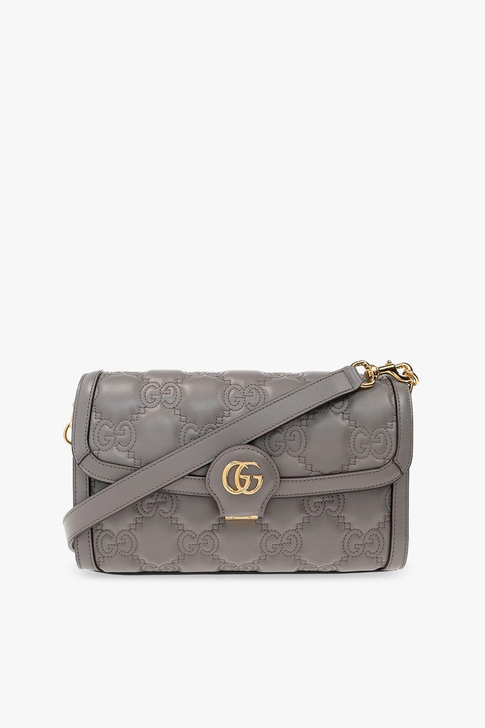 Gucci Quilted Shoulder Bag in Gray | Lyst