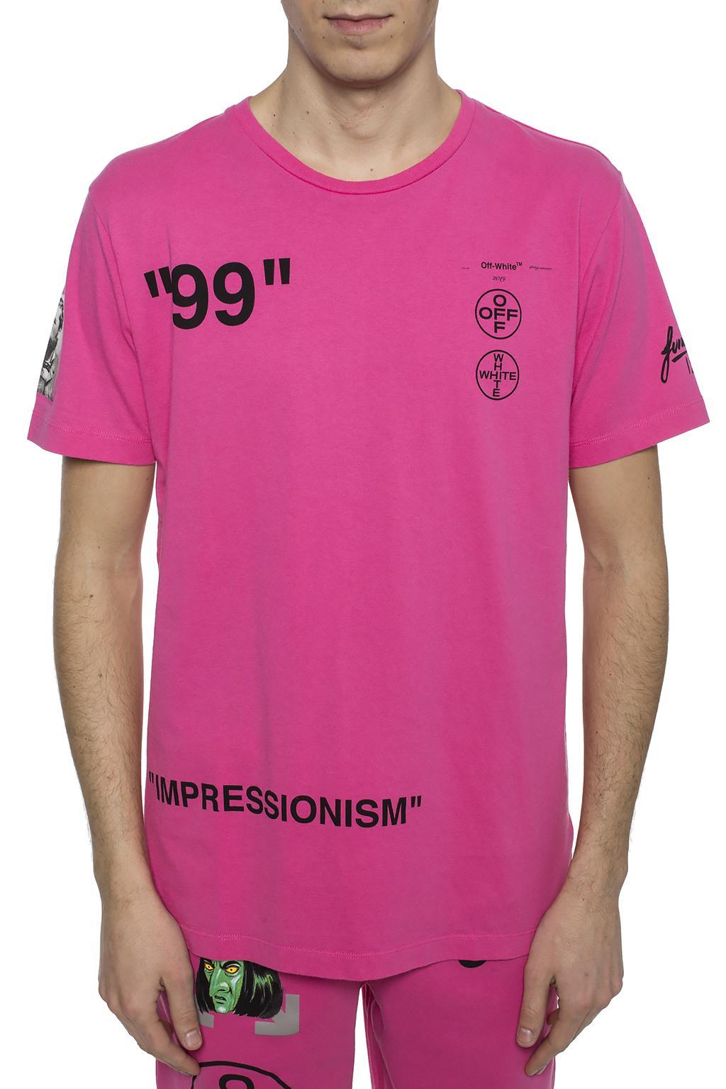 pink off white tee