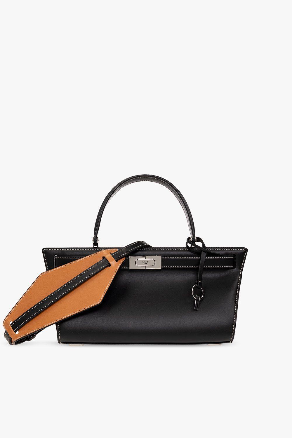 Tory Burch 'lee Radziwill' Shoulder Bag in Black | Lyst