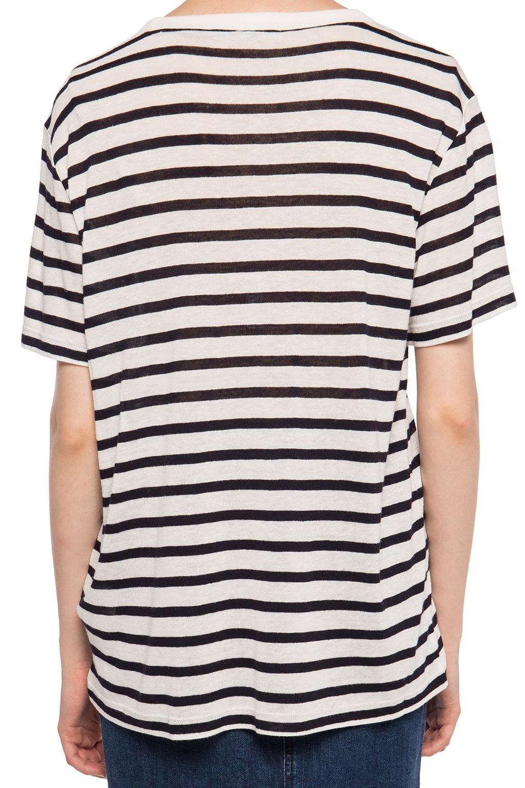 T By Alexander Wang Synthetic Striped T-shirt in White - Lyst