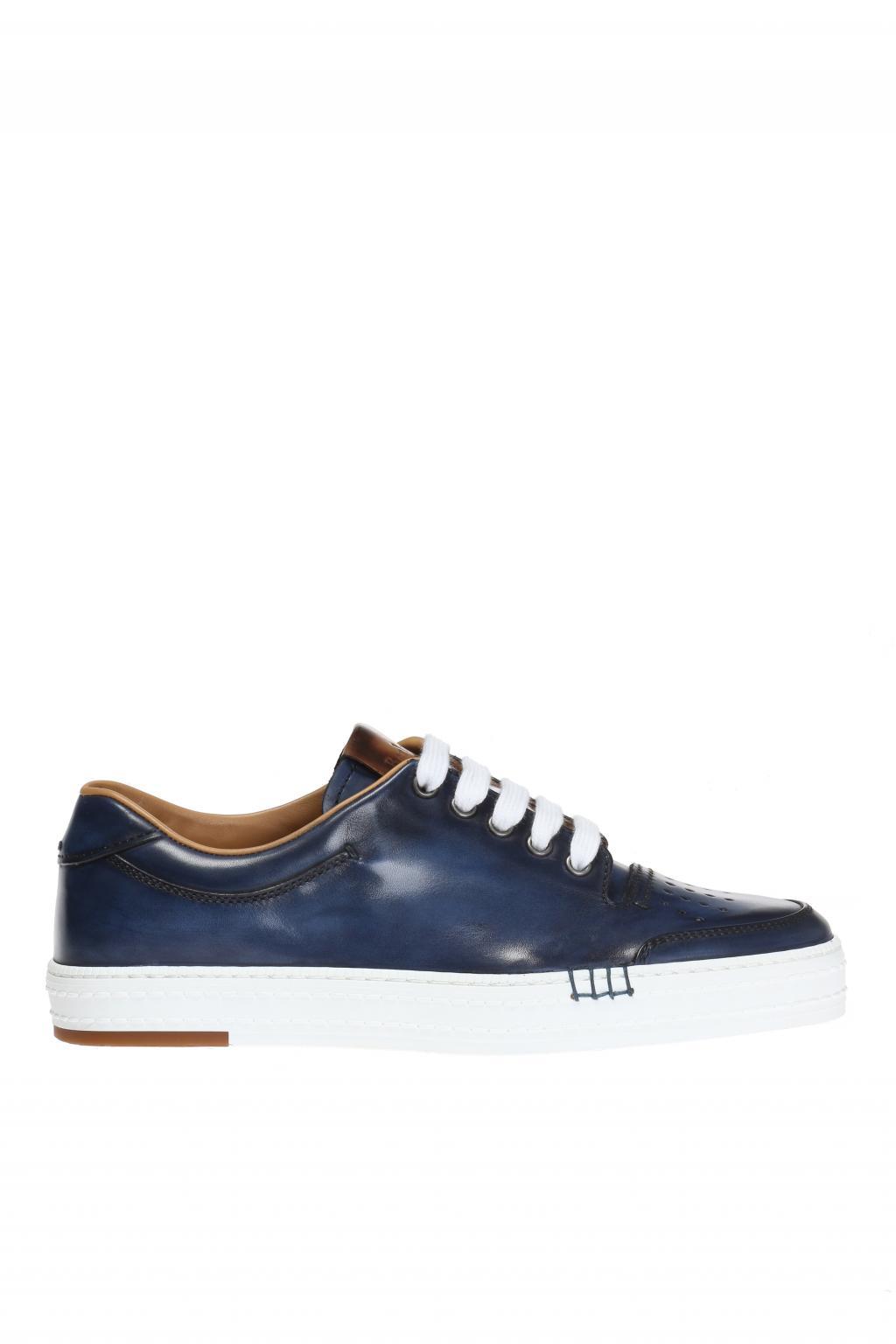 Berluti Playtime Palermo Leather Sneaker Navy Blue for Men - Lyst