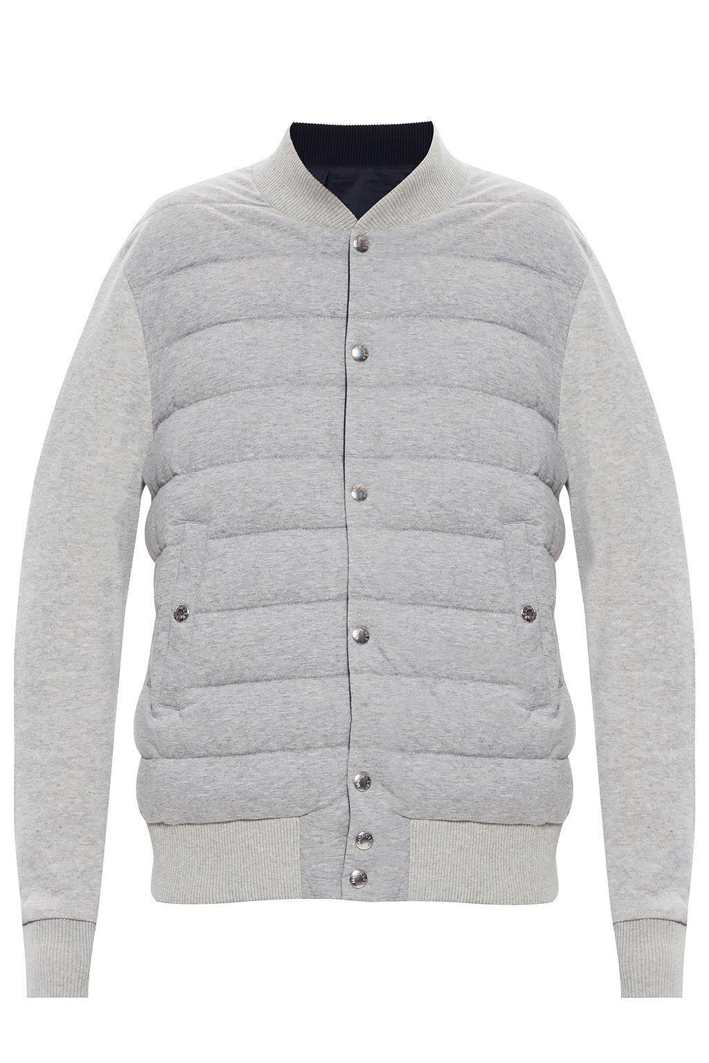 Moncler Synthetic Reversible Bomber Jacket in Grey (Gray) for Men | Lyst