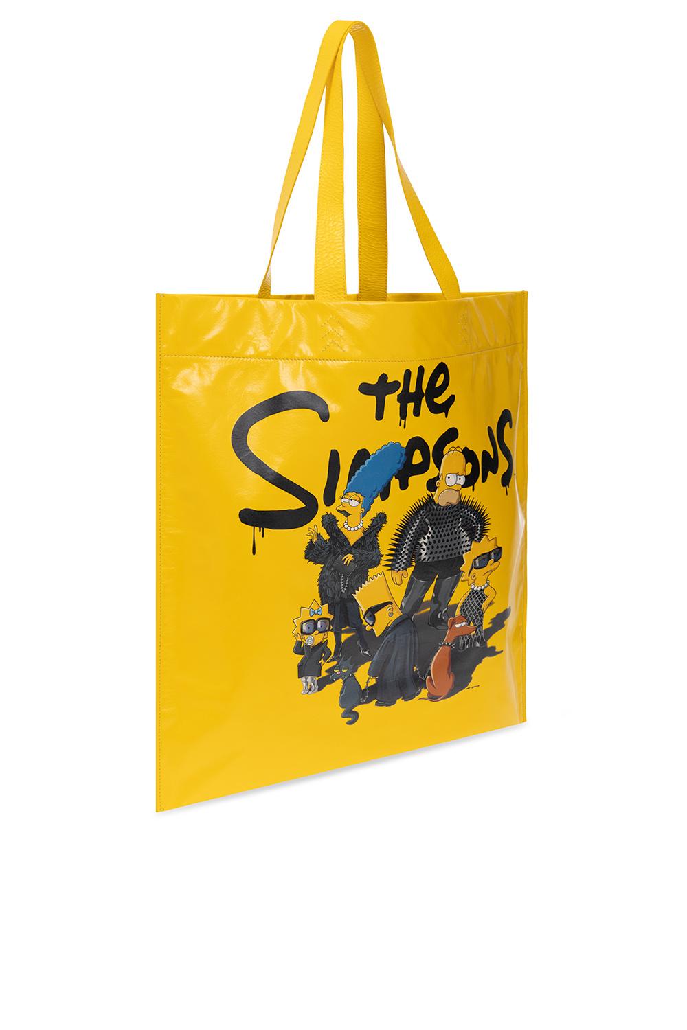 Balenciaga x The Simpsons Mini Shopping Bag Yellow in Calfskin
