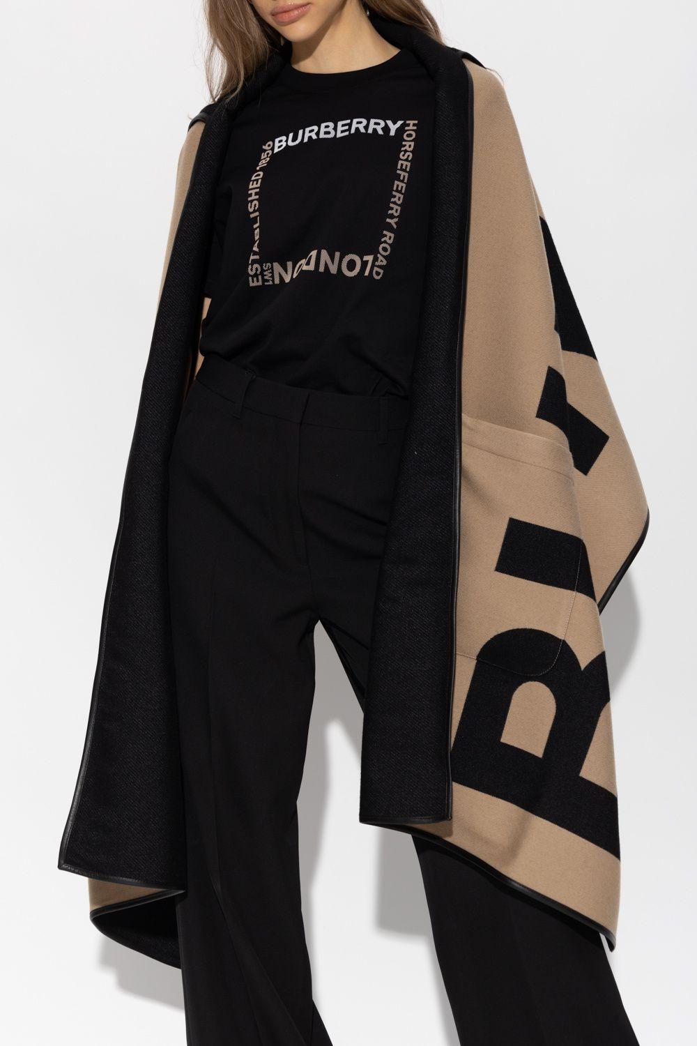 Burberry Hooded Poncho in Black | Lyst