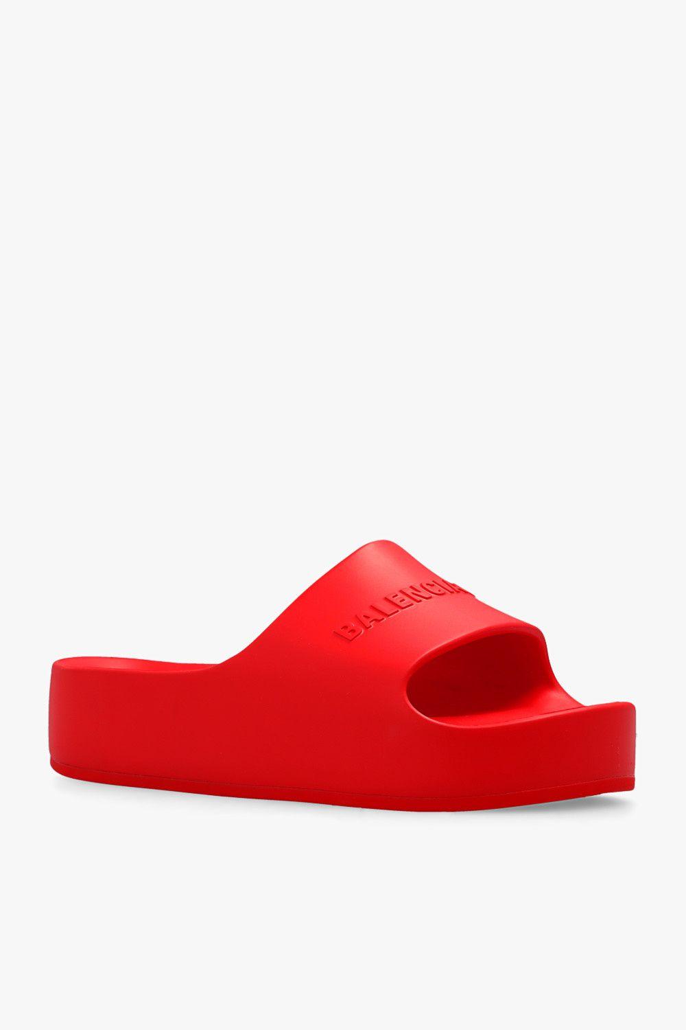 Balenciaga 'chunky' Slides in Red | Lyst
