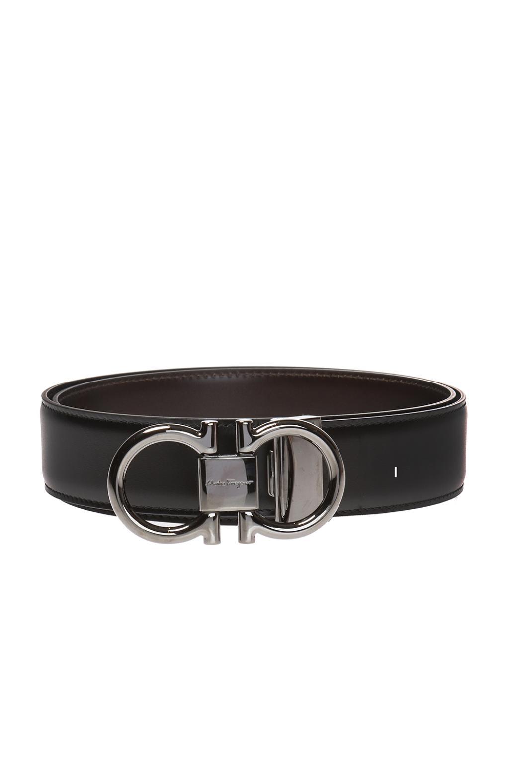Ferragamo Leather Reversible Belt in Black for Men - Lyst
