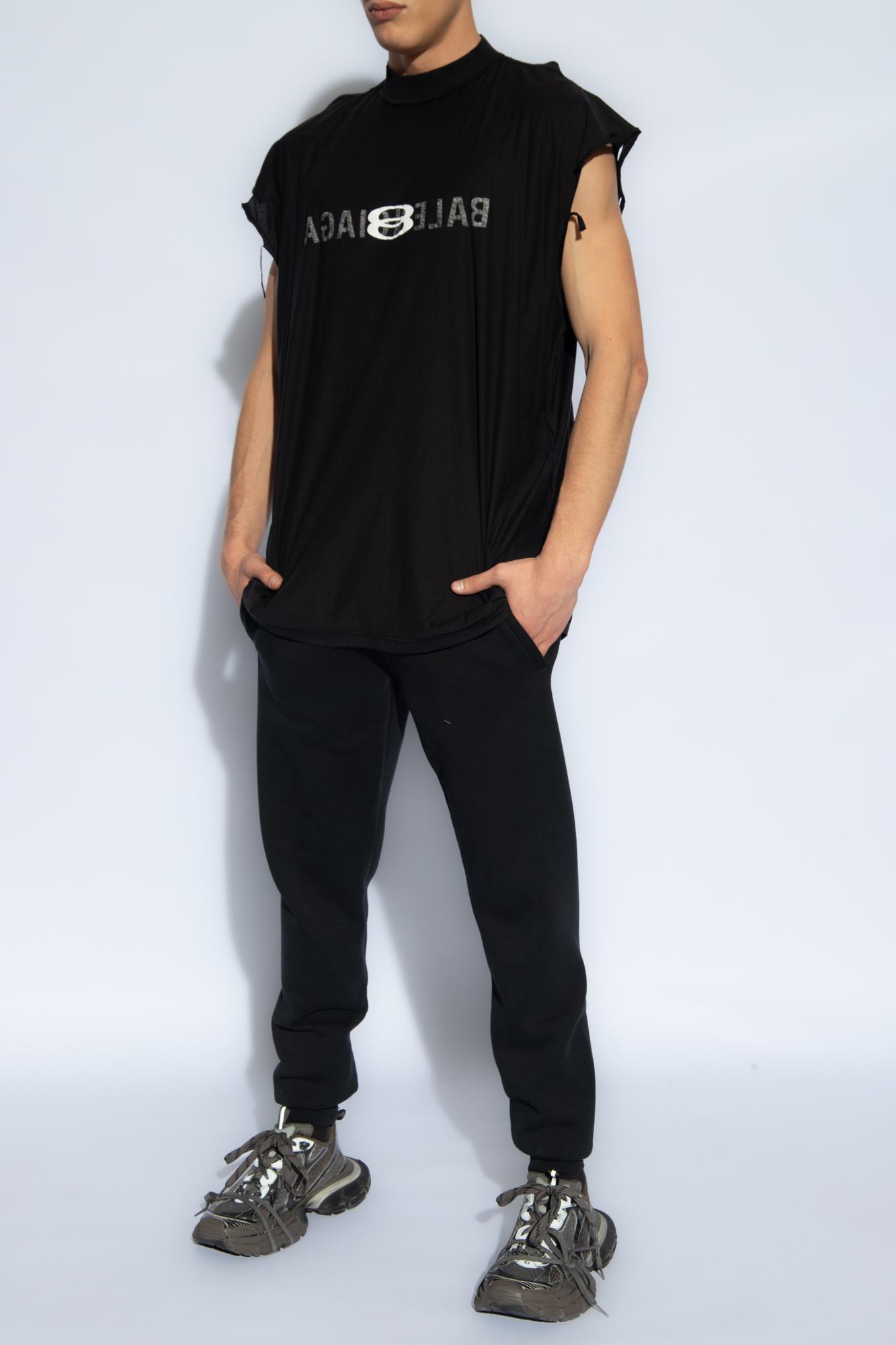 Balenciaga Tank Top With Logo, in Black for Men | Lyst UK