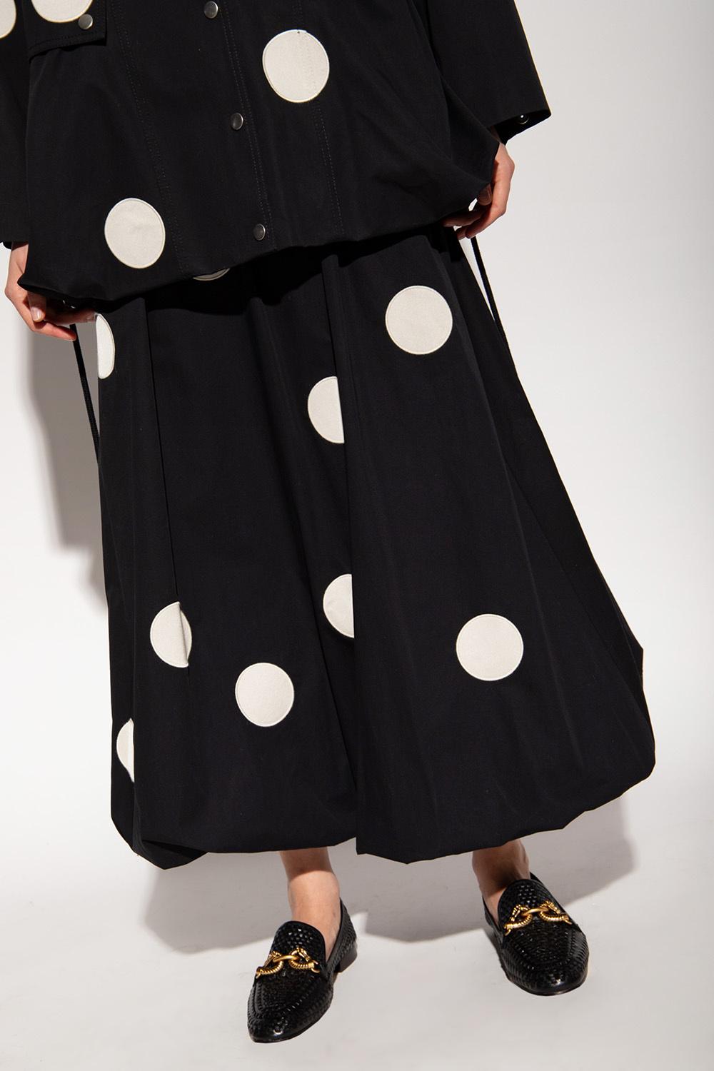 Tory Burch Polka Dot Skirt in Black | Lyst
